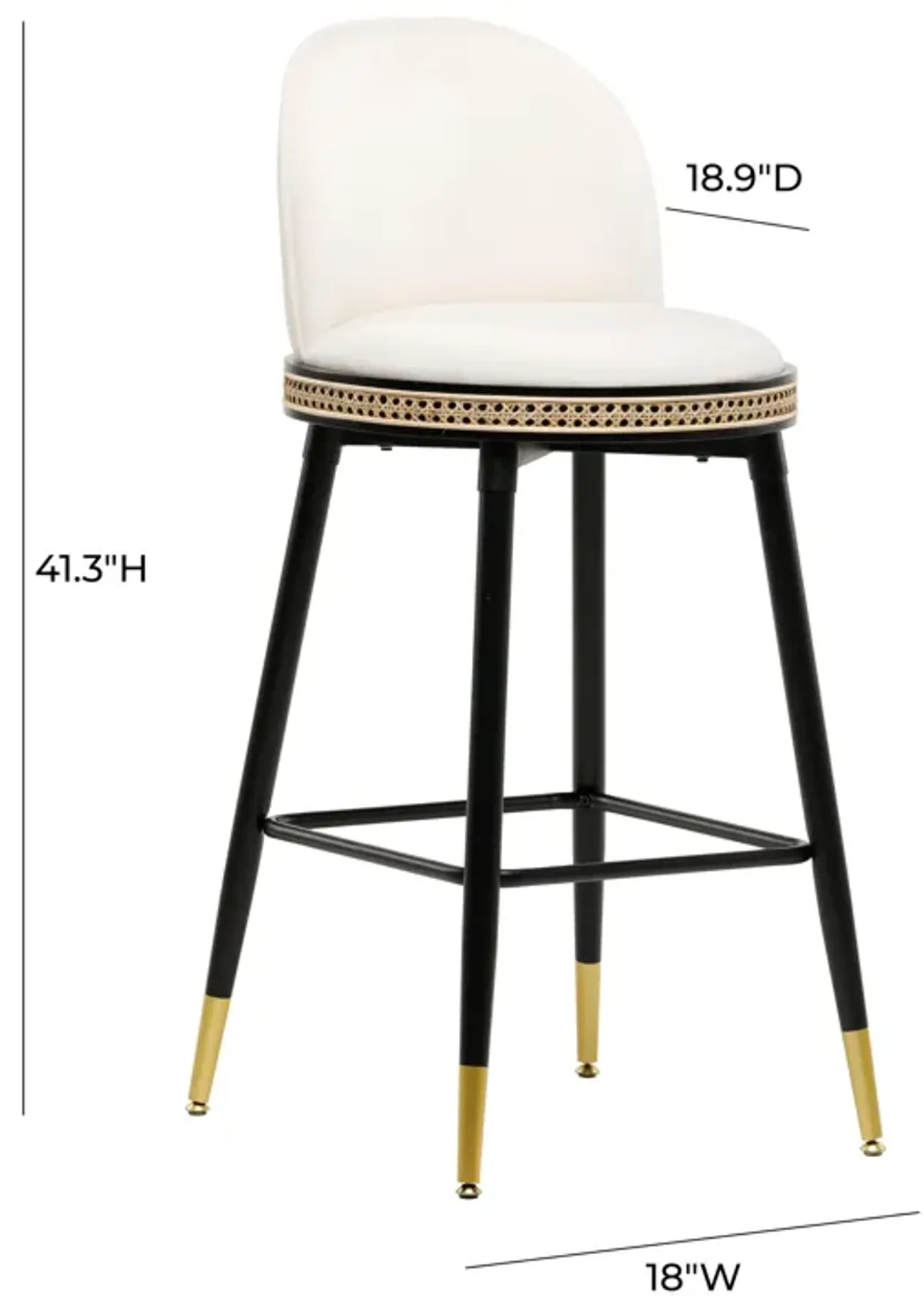 Harley Cream Velvet Bar Stool