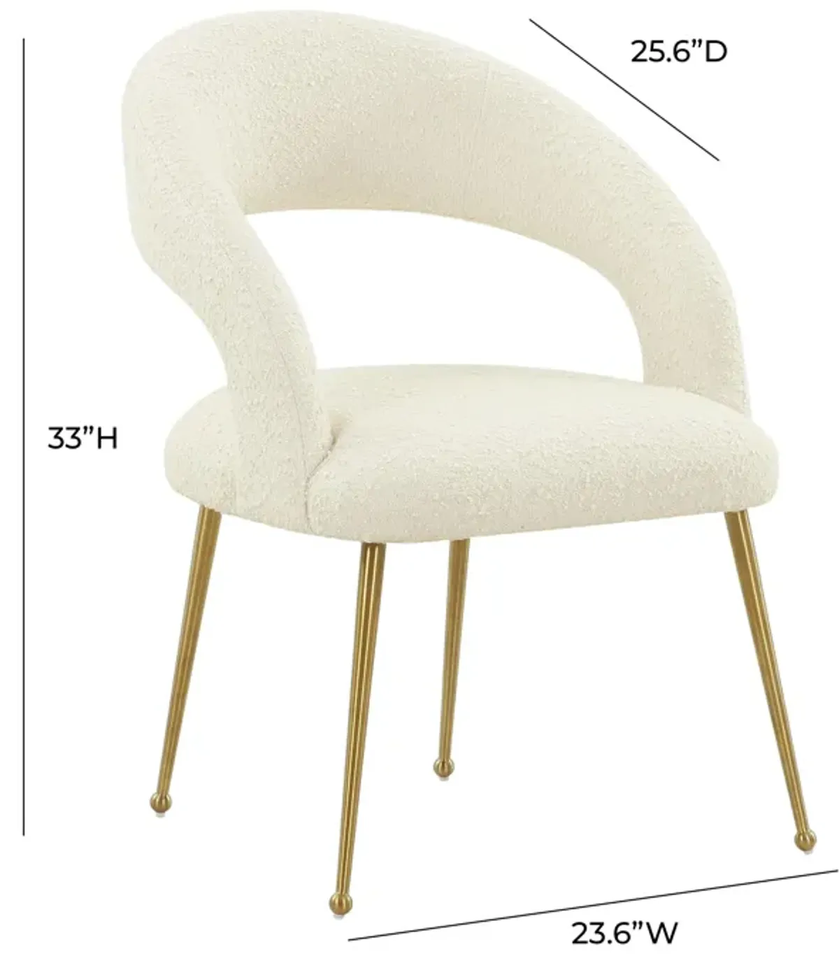 Rocco Cream Performance Boucle Dining Chair