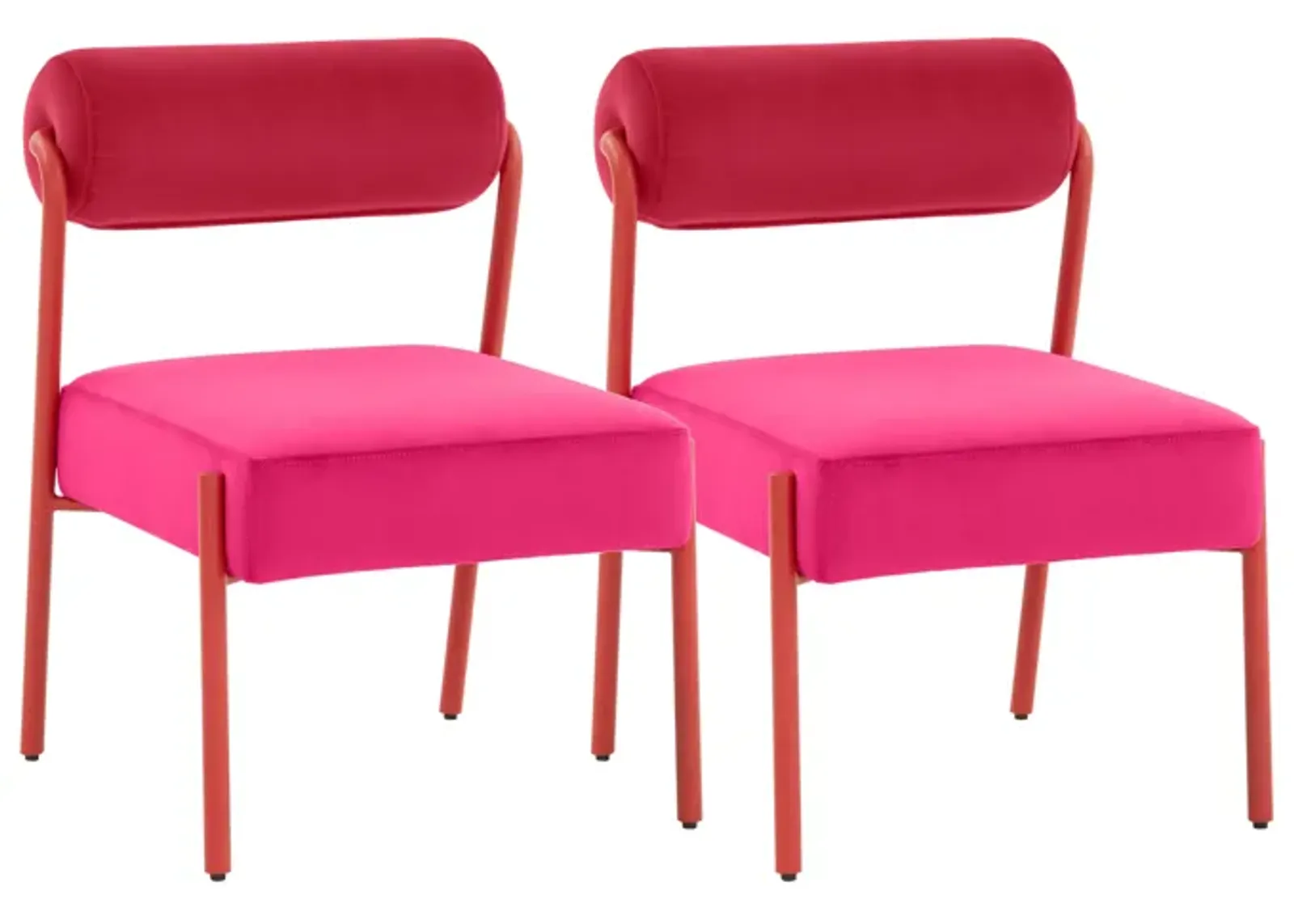 Jolene Hot Pink Velvet Dining Chair - Set of 2