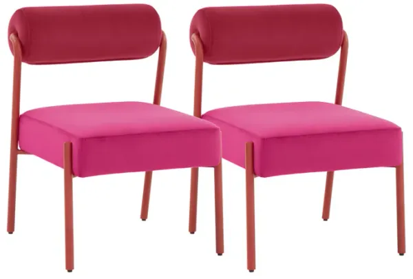 Jolene Hot Pink Velvet Dining Chair - Set of 2