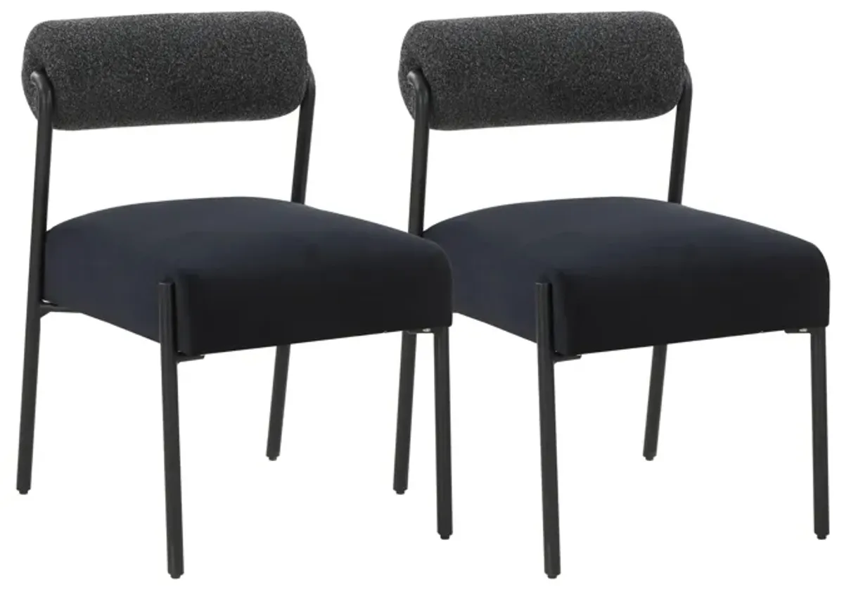 Jolene Black Velvet Dining Chair - Set of 2