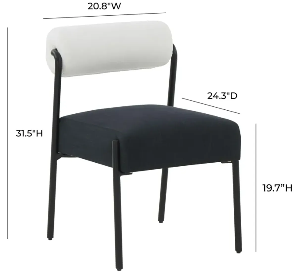 Jolene Cream and Black Performance Linen Dining Chair - Set of 2