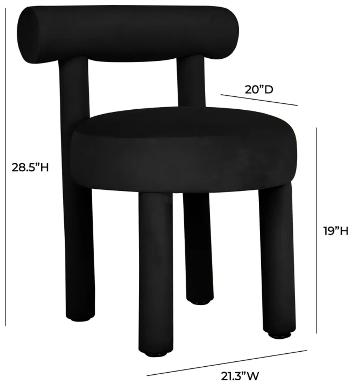 Carmel Black Velvet Dining Chair