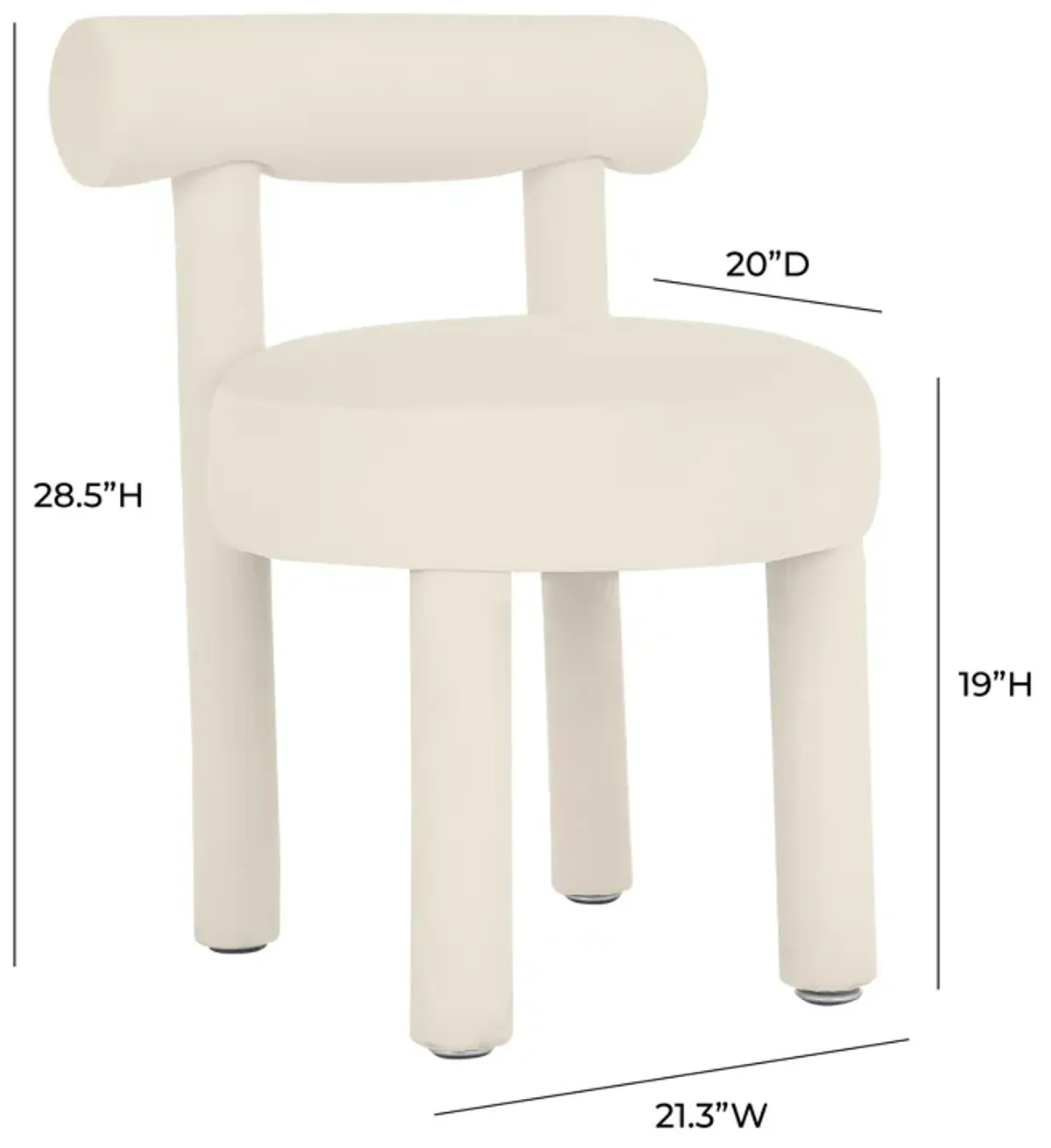 Carmel Cream Velvet Dining Chair