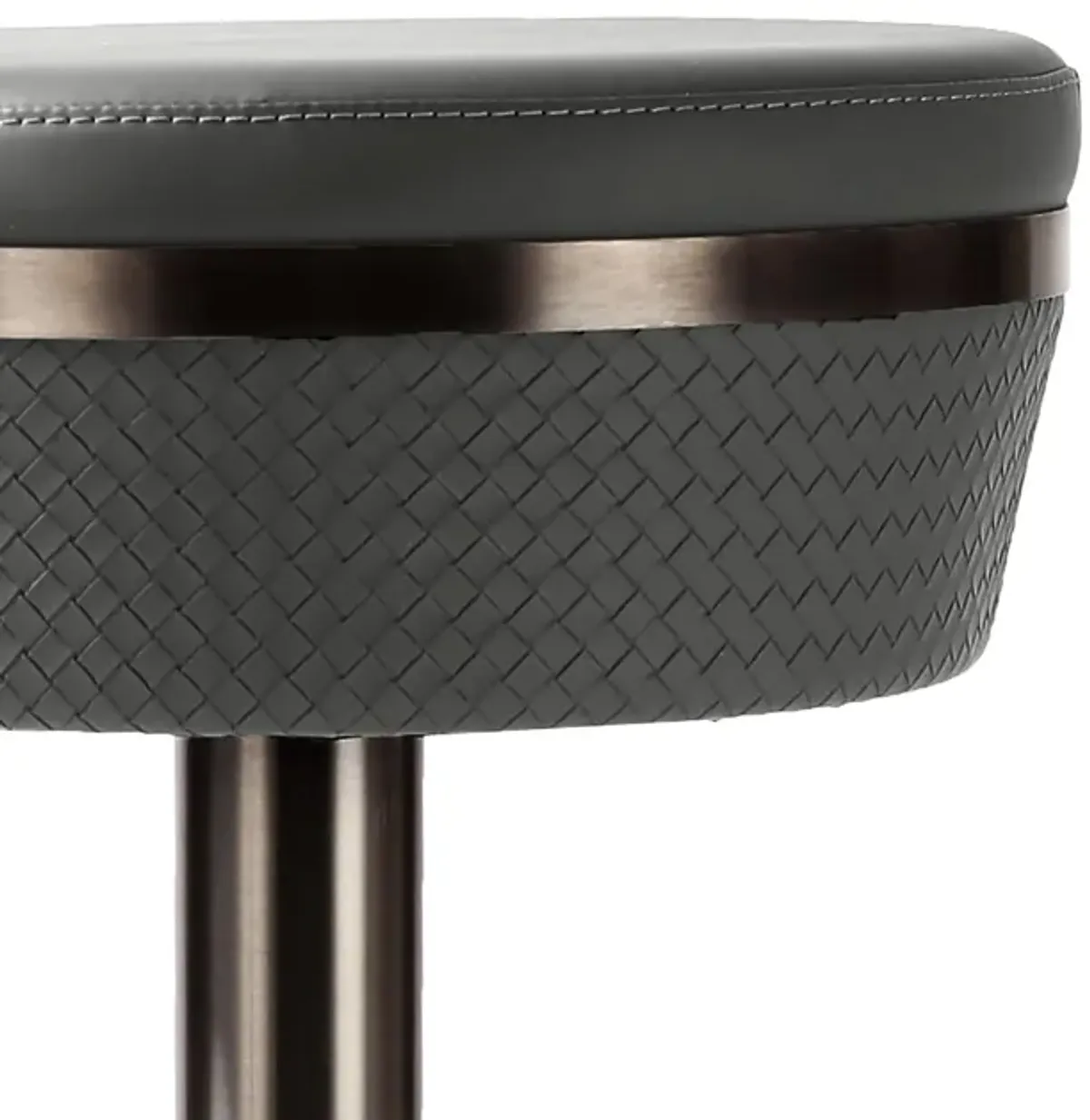 Astro Grey Woven Performance Vegan Leather Adjustable Stool