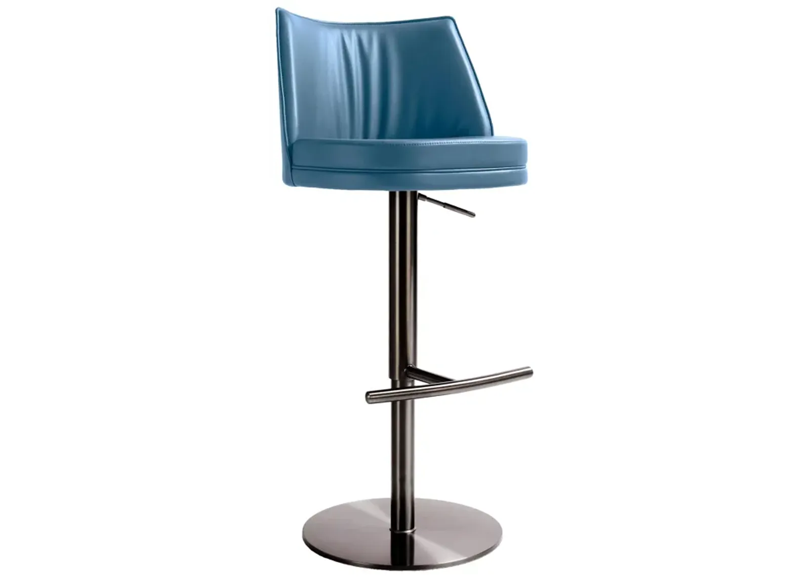 Gala Blue Performance Vegan Leather on Adjustable Stool