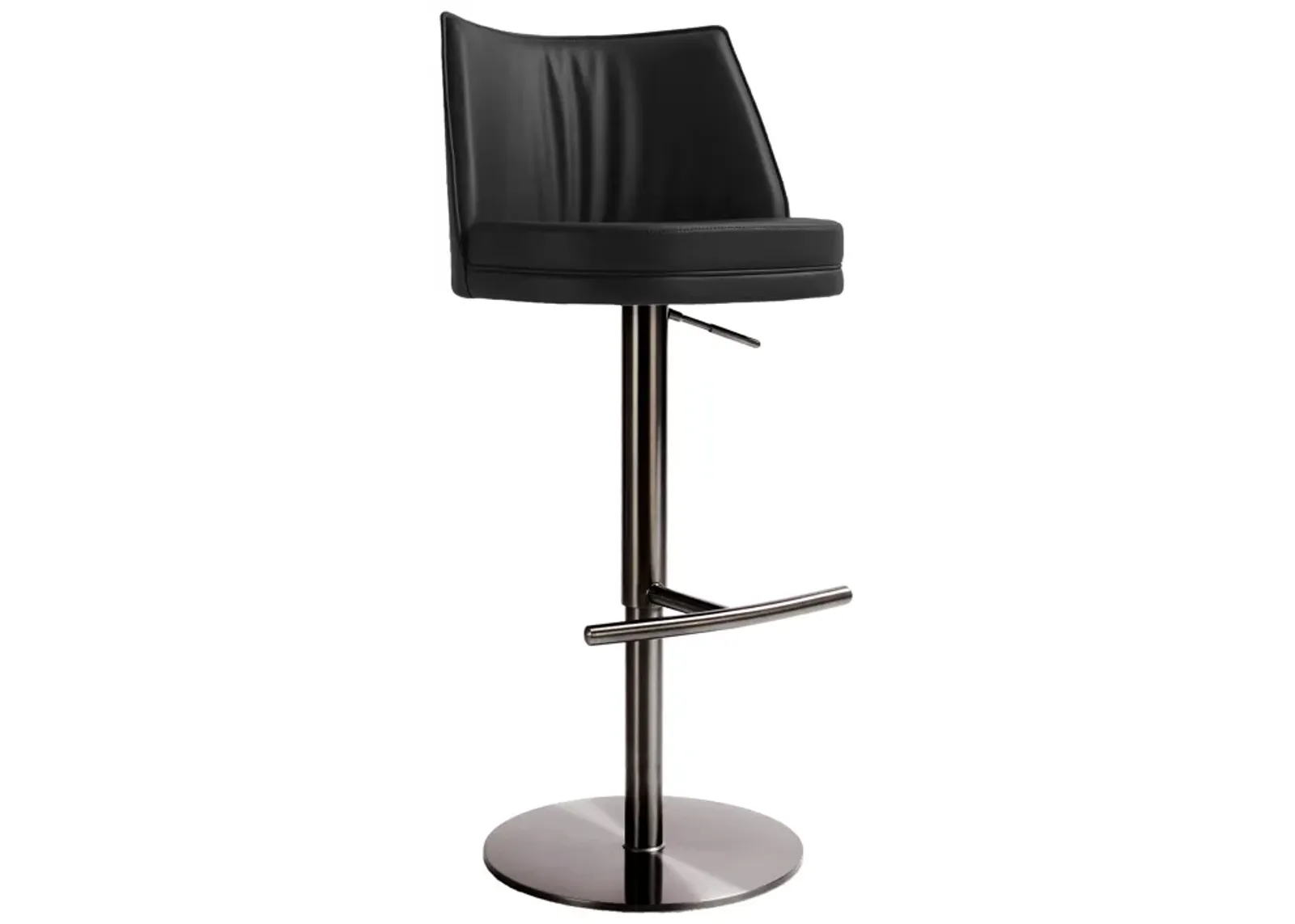 Gala Black Performance Vegan Leather on Adjustable Stool