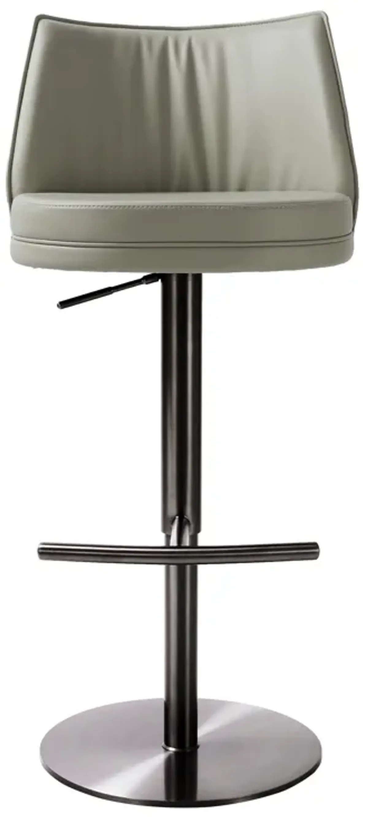 Gala Light Grey Performance Vegan Leather on Black Adjustable Stool