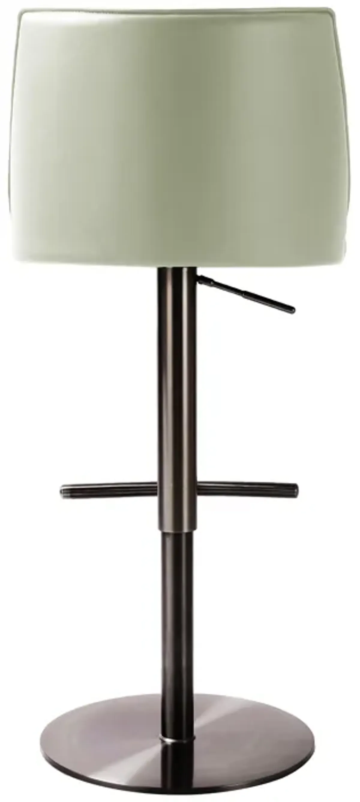 Gala Light Grey Performance Vegan Leather on Black Adjustable Stool