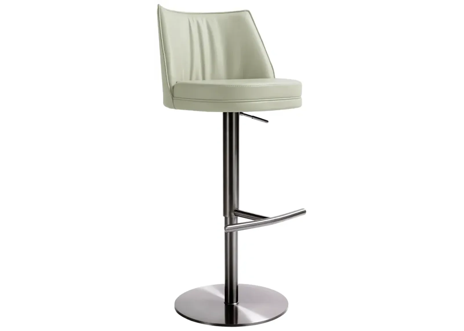 Gala Light Grey Performance Vegan Leather on Black Adjustable Stool