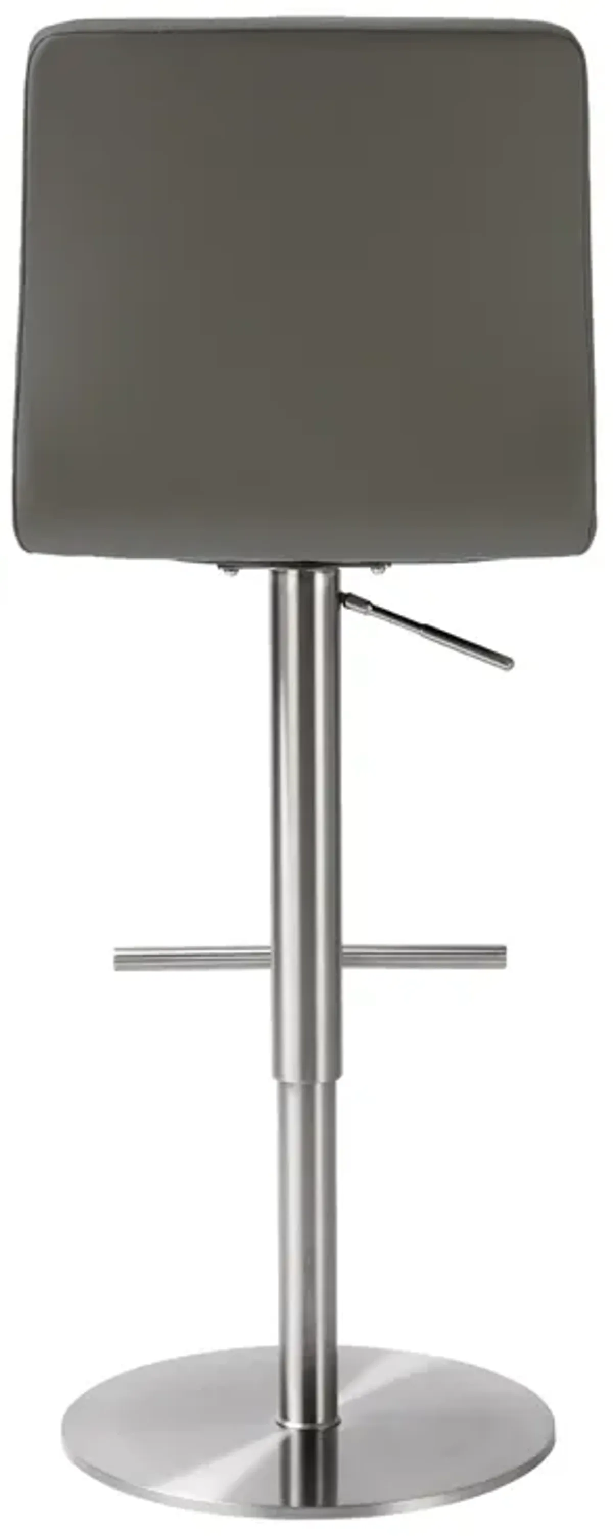 Paddy Dark Grey Performance Vegan Leather on Silver Adjustable Stool