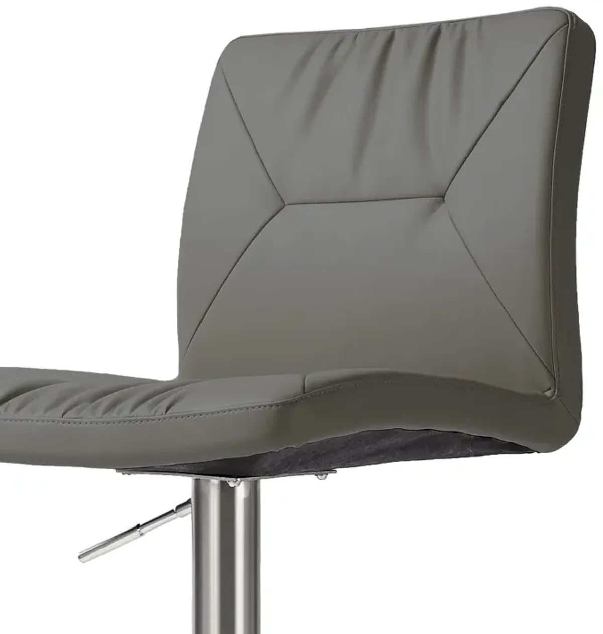 Paddy Dark Grey Performance Vegan Leather on Silver Adjustable Stool