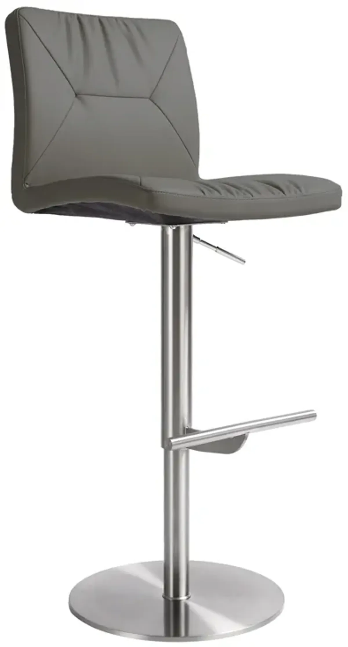 Paddy Dark Grey Performance Vegan Leather on Silver Adjustable Stool