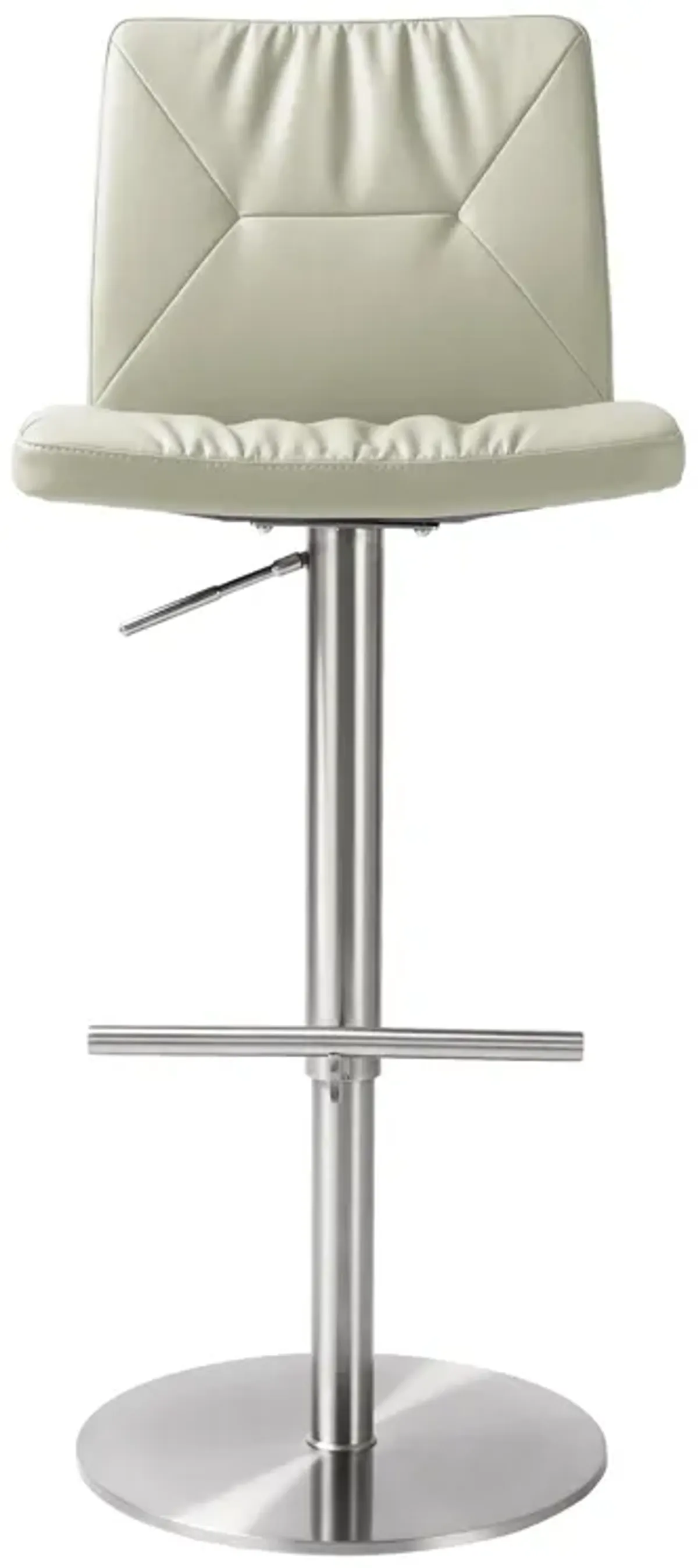 Paddy Light Grey Performance Vegan Leather on Silver Adjustable Stool