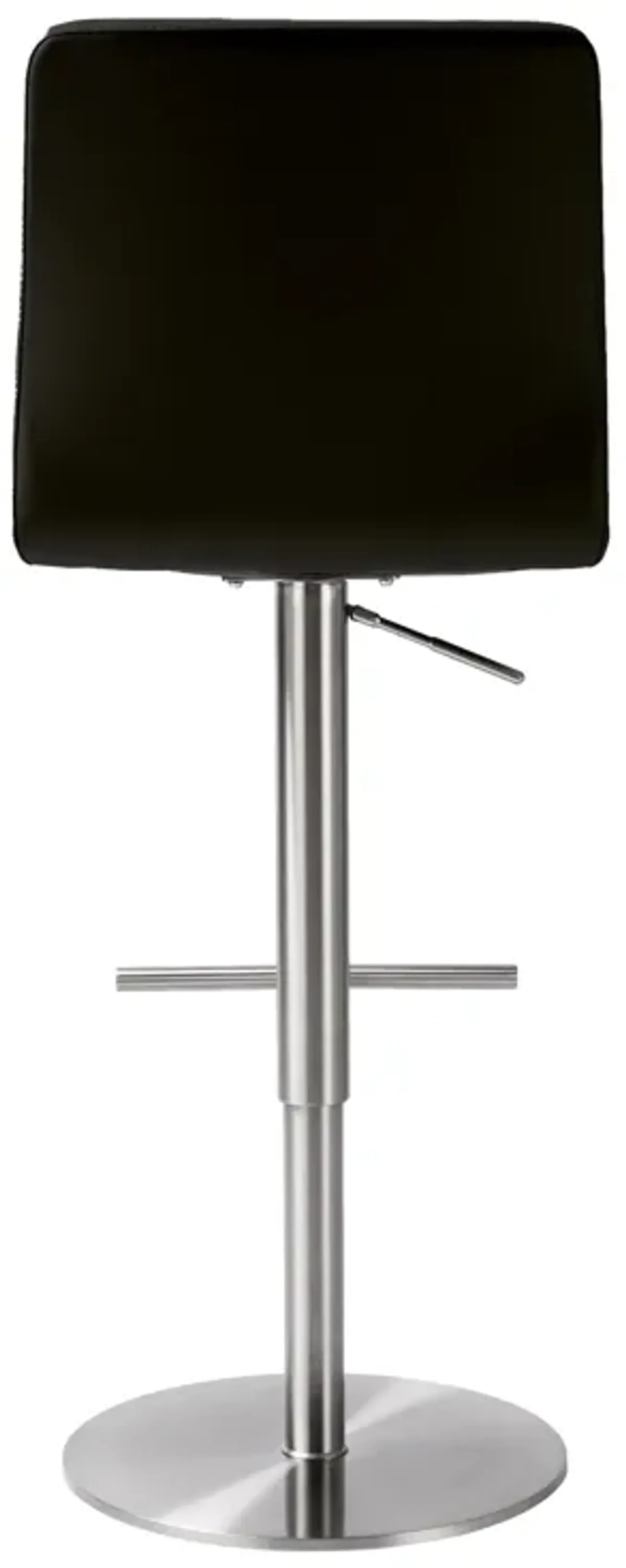 Paddy Black Performance Vegan Leather on Silver Adjustable Stool