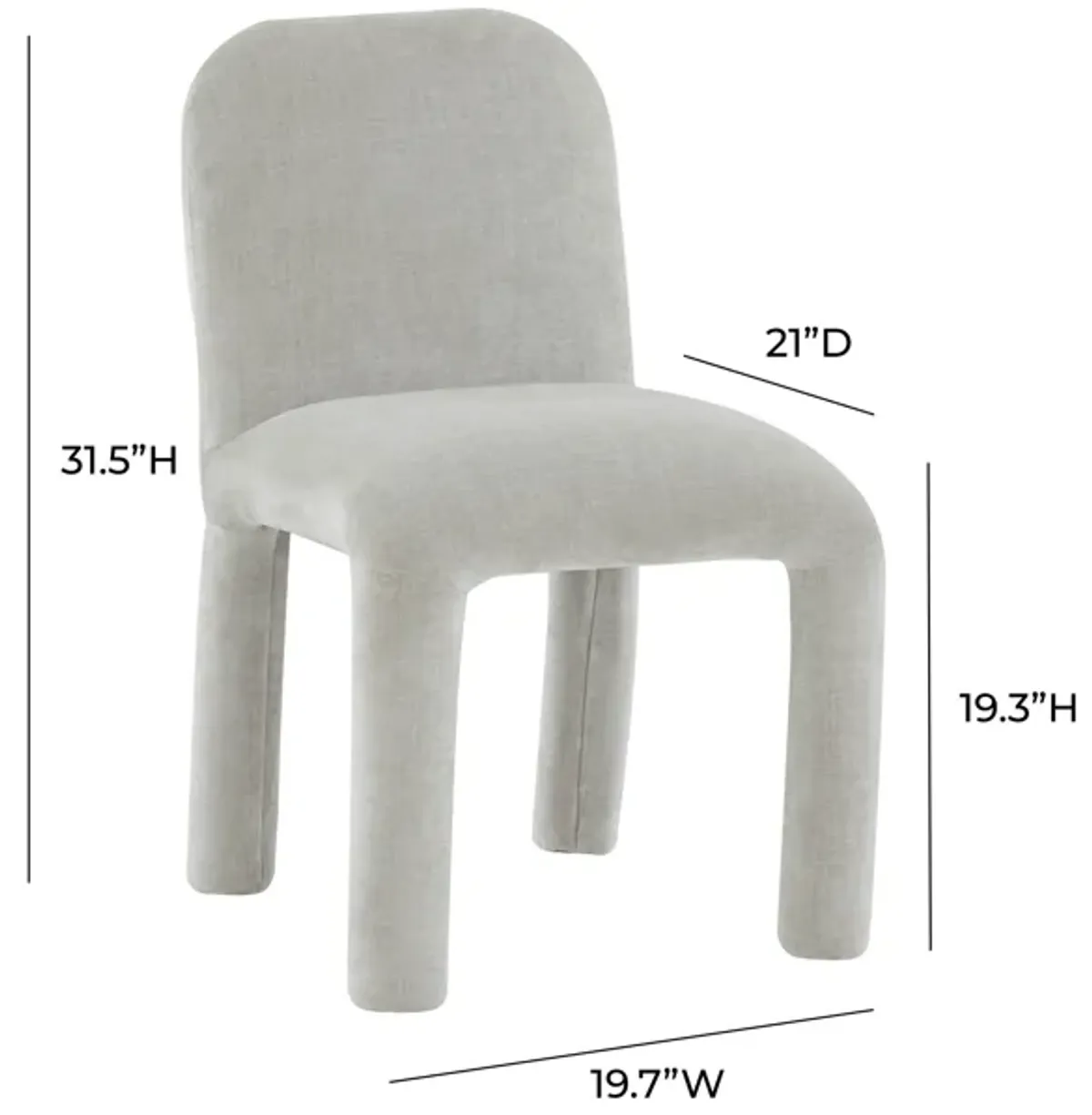 Georgia Light Grey Performance Chenille Dining Chair