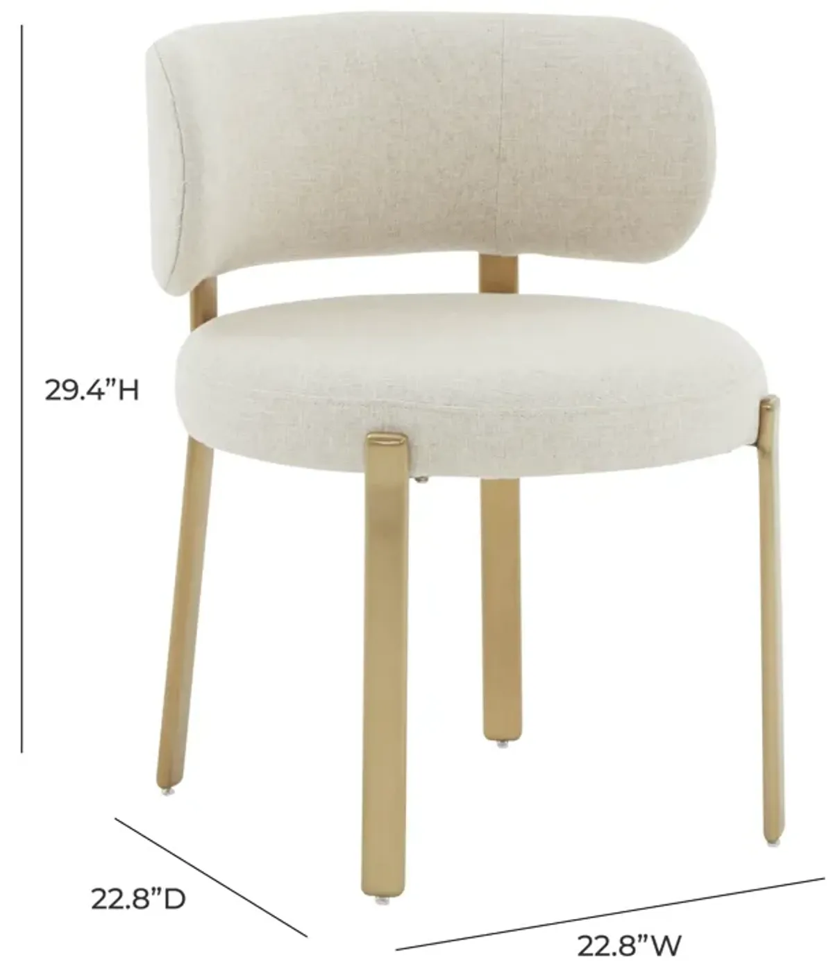 Margaret Cream Performance Linen Dining Chair