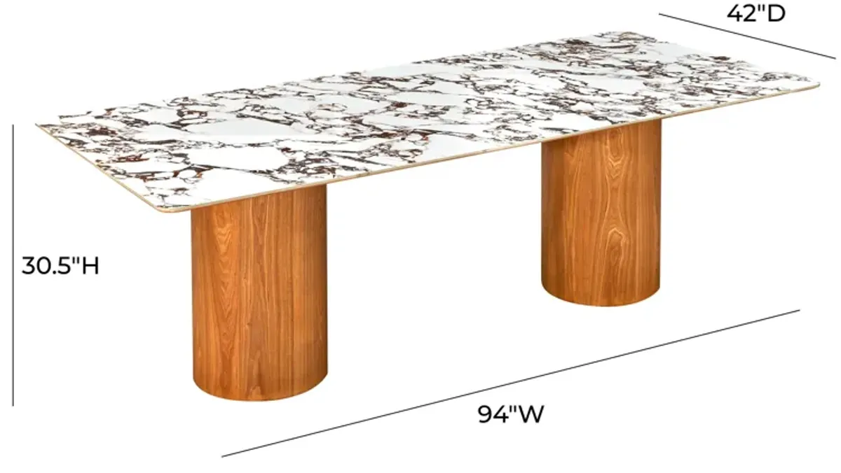 Tamara Marble Ceramic Rectangular Dining Table