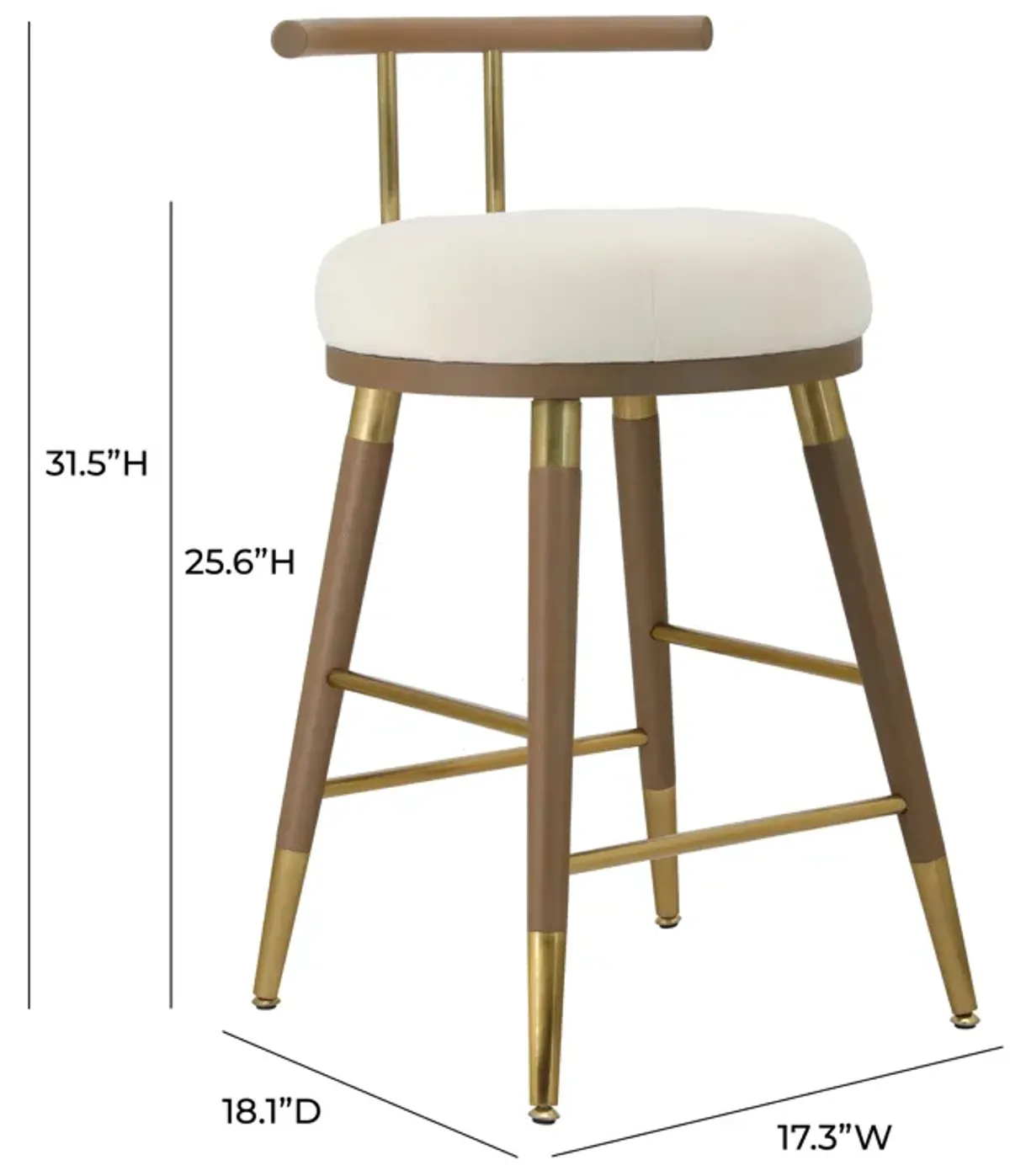 Juniper Cream Velvet Counter Stool