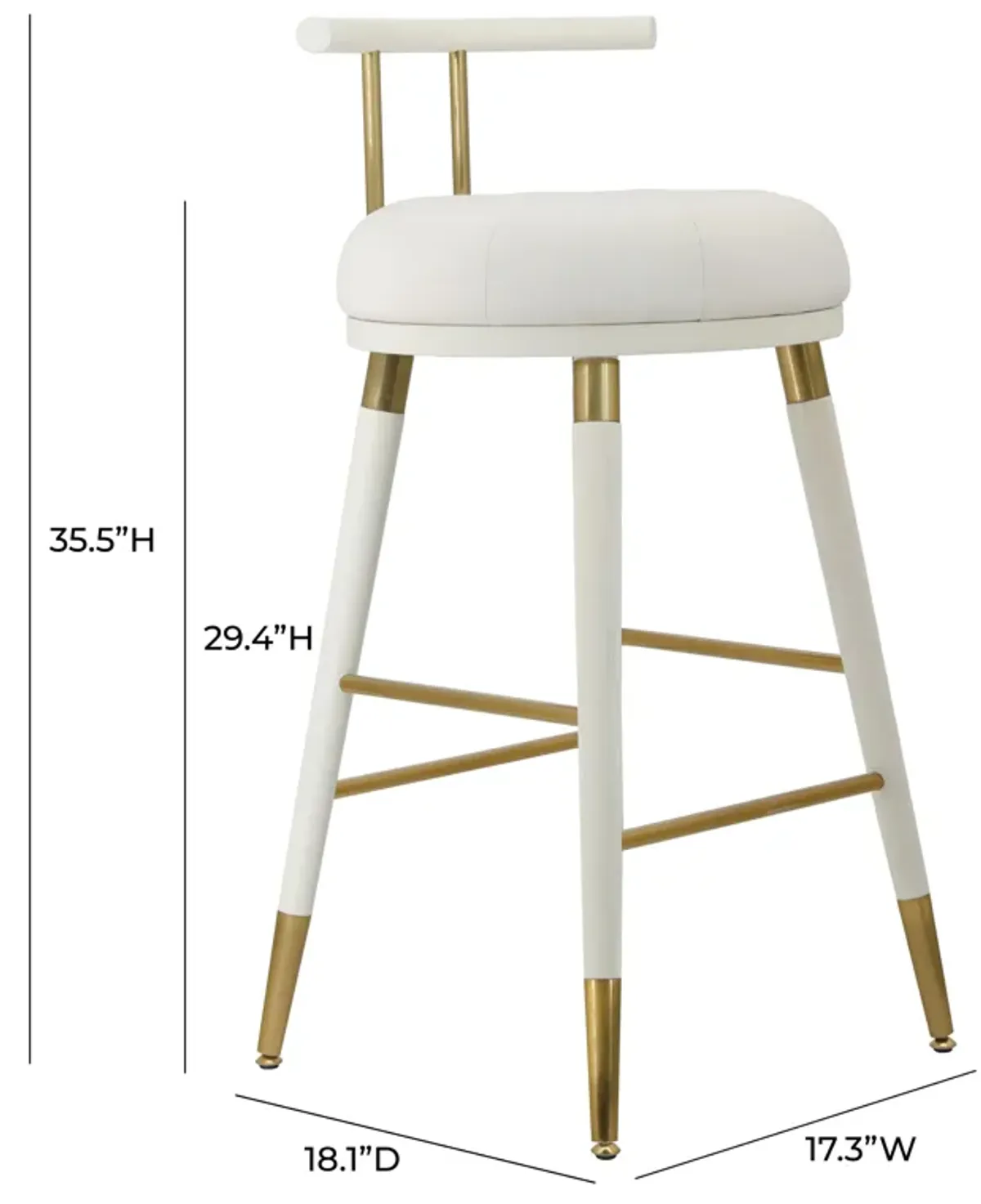 Juniper White Performance Vegan Leather Barstool