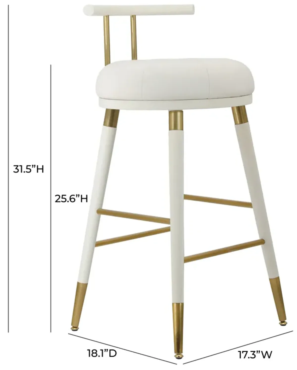 Juniper White Performance Vegan Leather Counter Stool