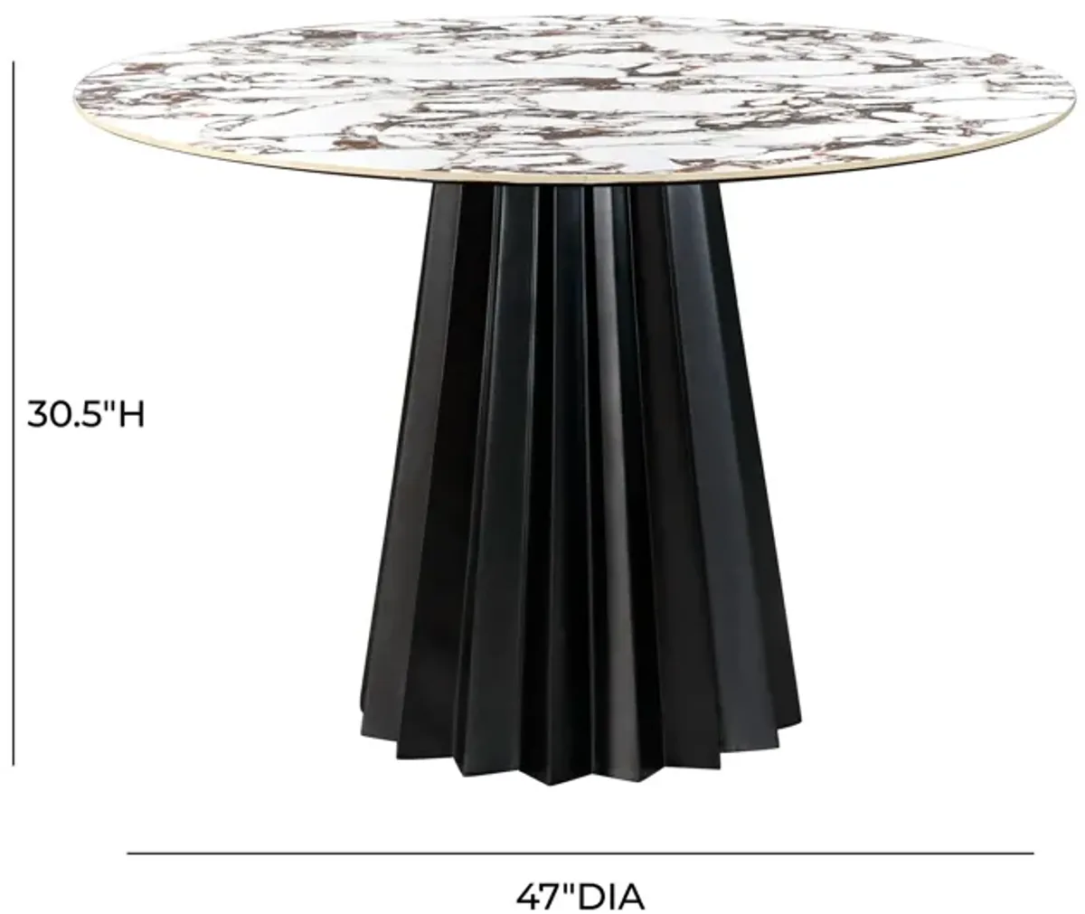 Jimena Marble Ceramic 47" Round Dining Table