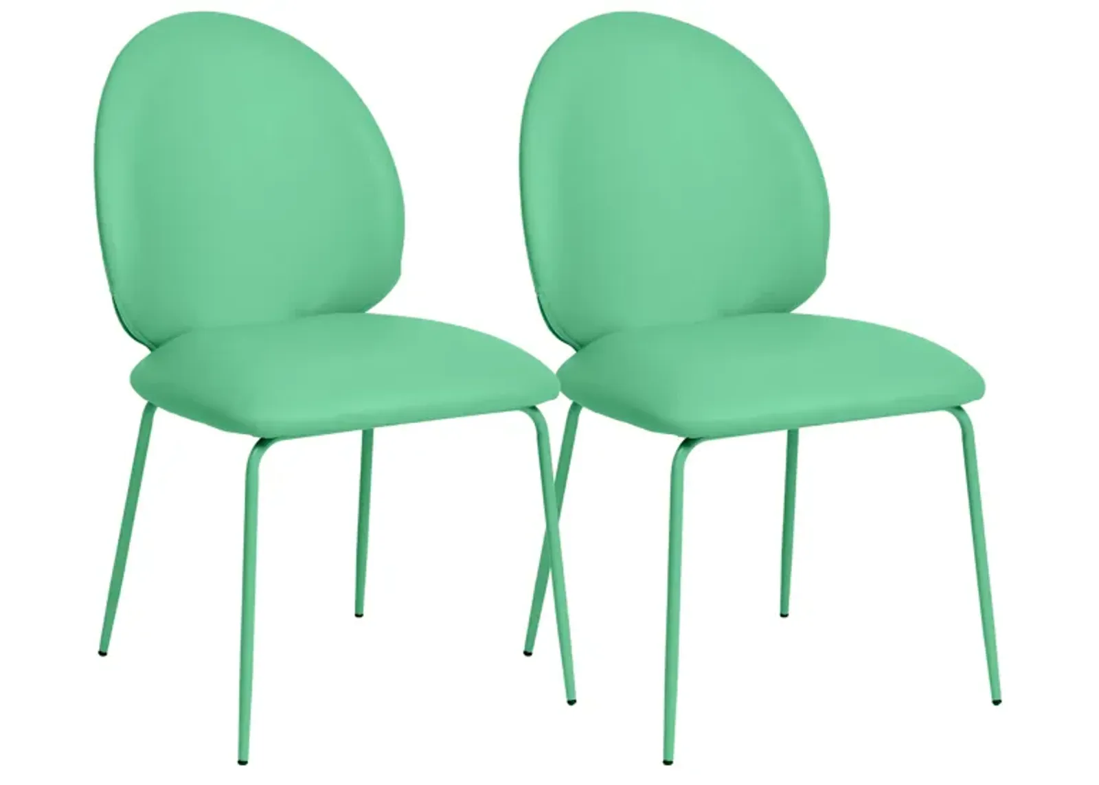 Lauren Green Performance Vegan Leather Kitchen Chairs - Set of 2