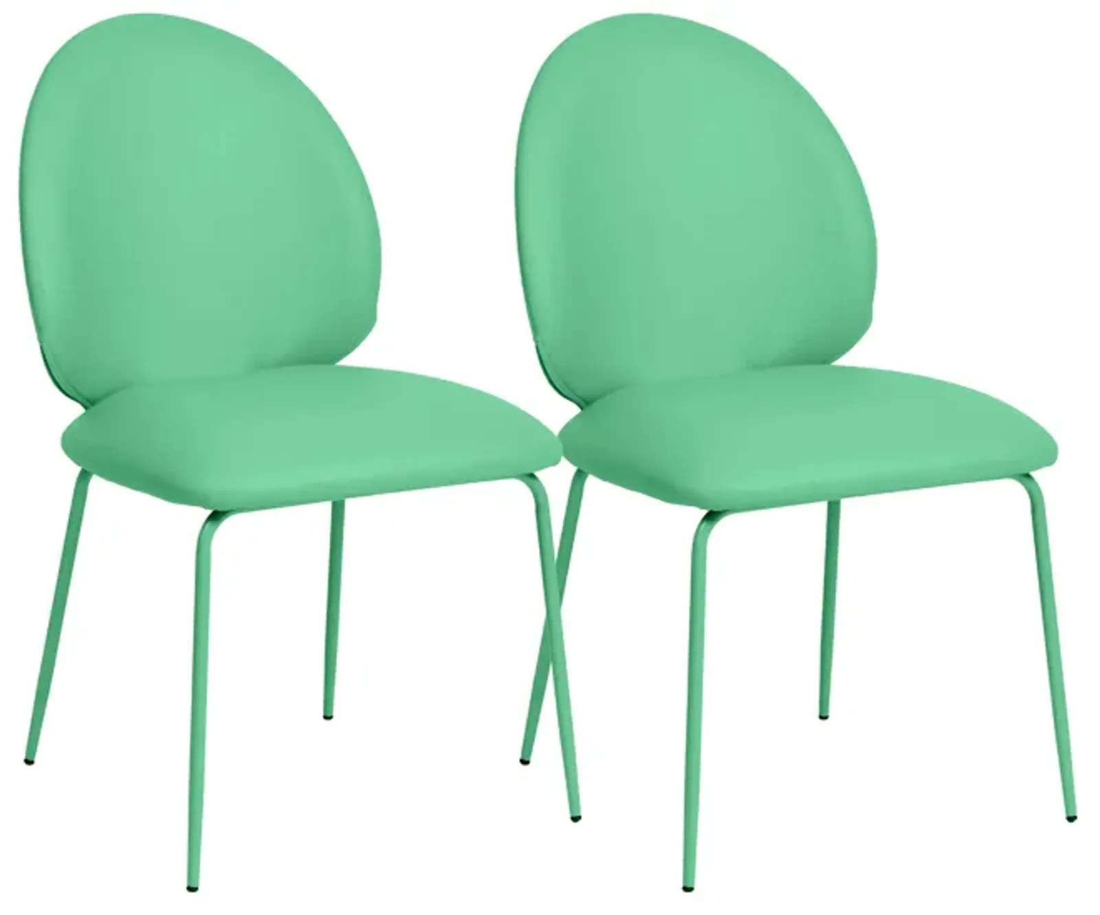 Lauren Green Performance Vegan Leather Kitchen Chairs - Set of 2