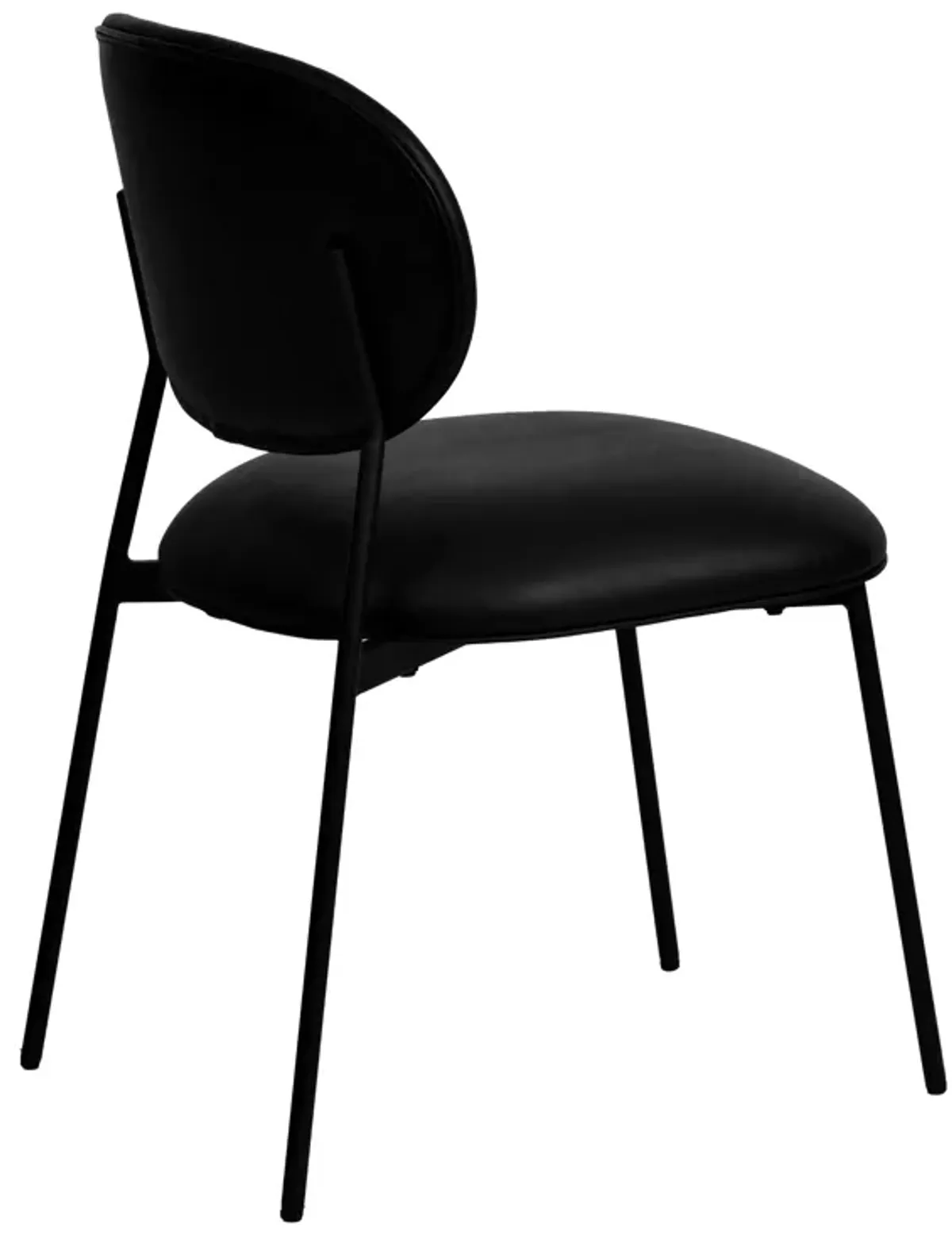 McKenzie Black Performance Vegan Leather Stackable Dining Chair - Set of 2