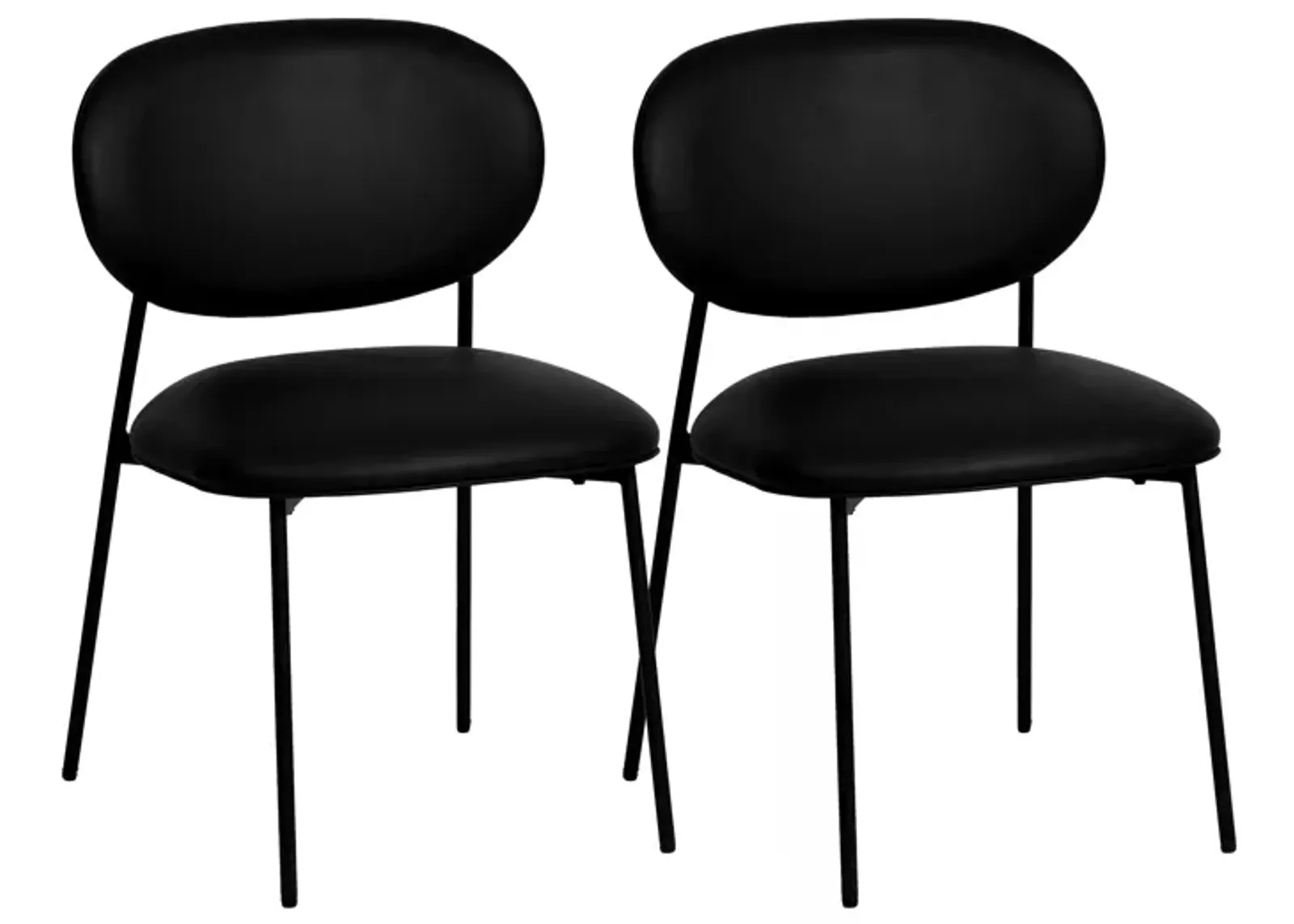 McKenzie Black Performance Vegan Leather Stackable Dining Chair - Set of 2