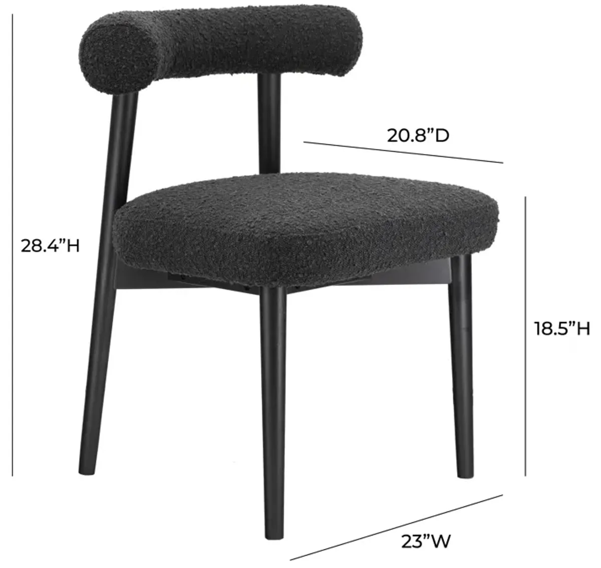 Spara Black Performance Boucle Side Chair