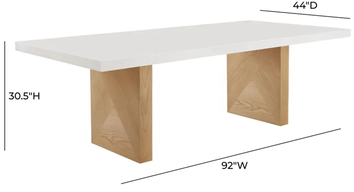 Madeline White Gloss and Natural Ash Dining Table