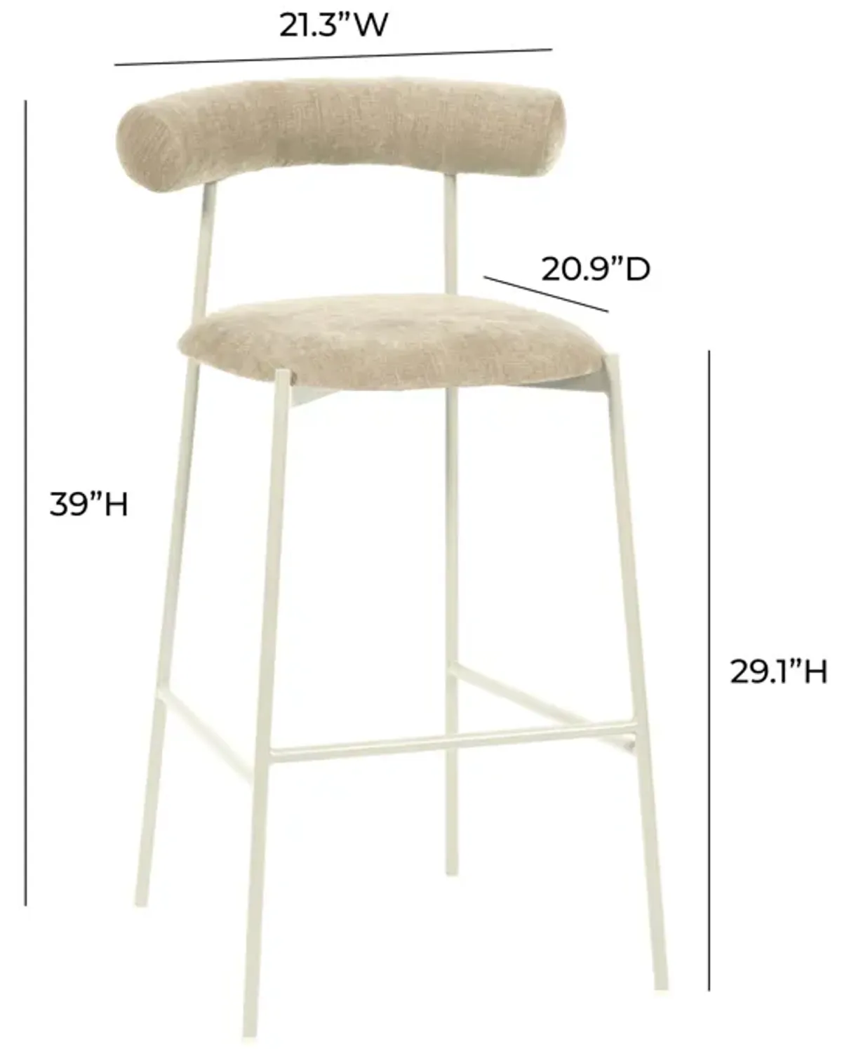 Liliana Taupe Performance Velvet Bar Stool