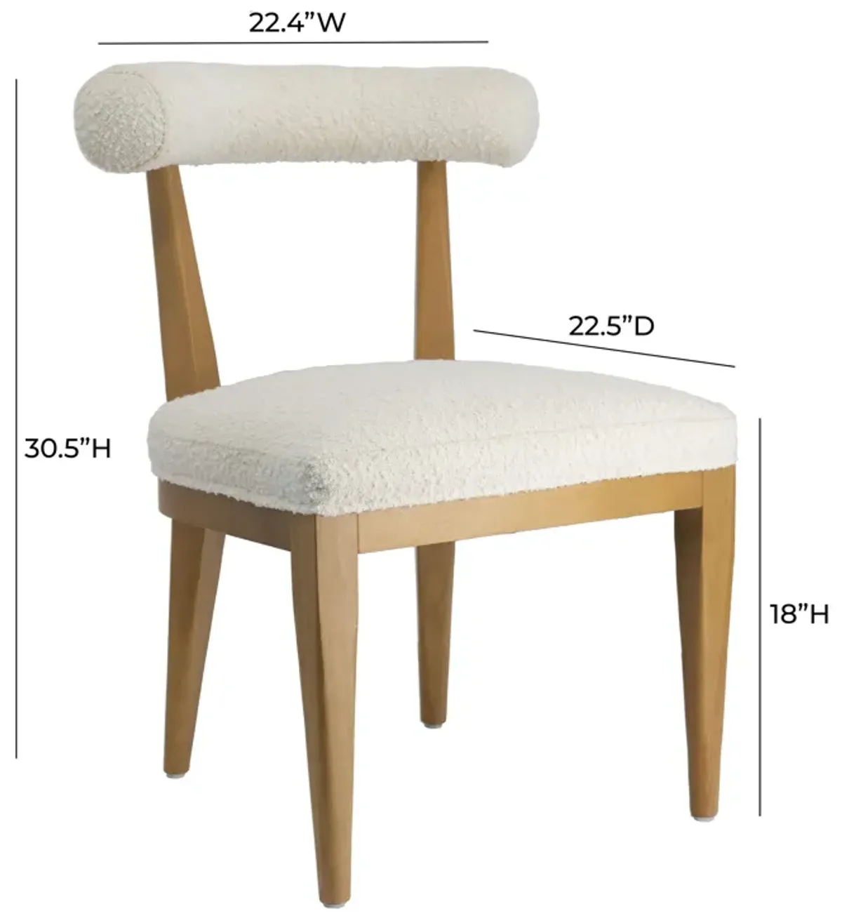 Palla Cream Performance Boucle Dining Chair