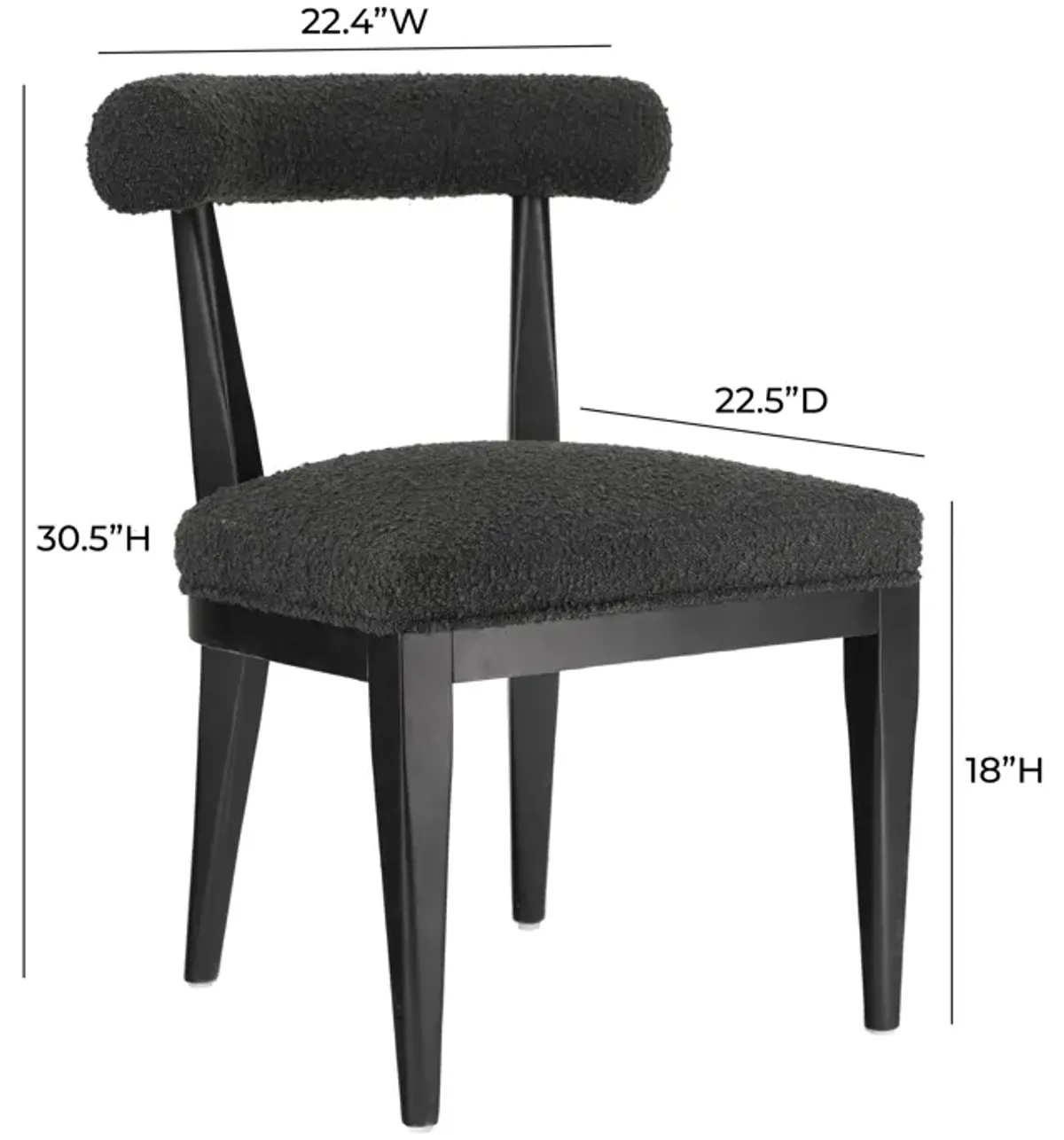 Palla Black Performance Boucle Dining Chair