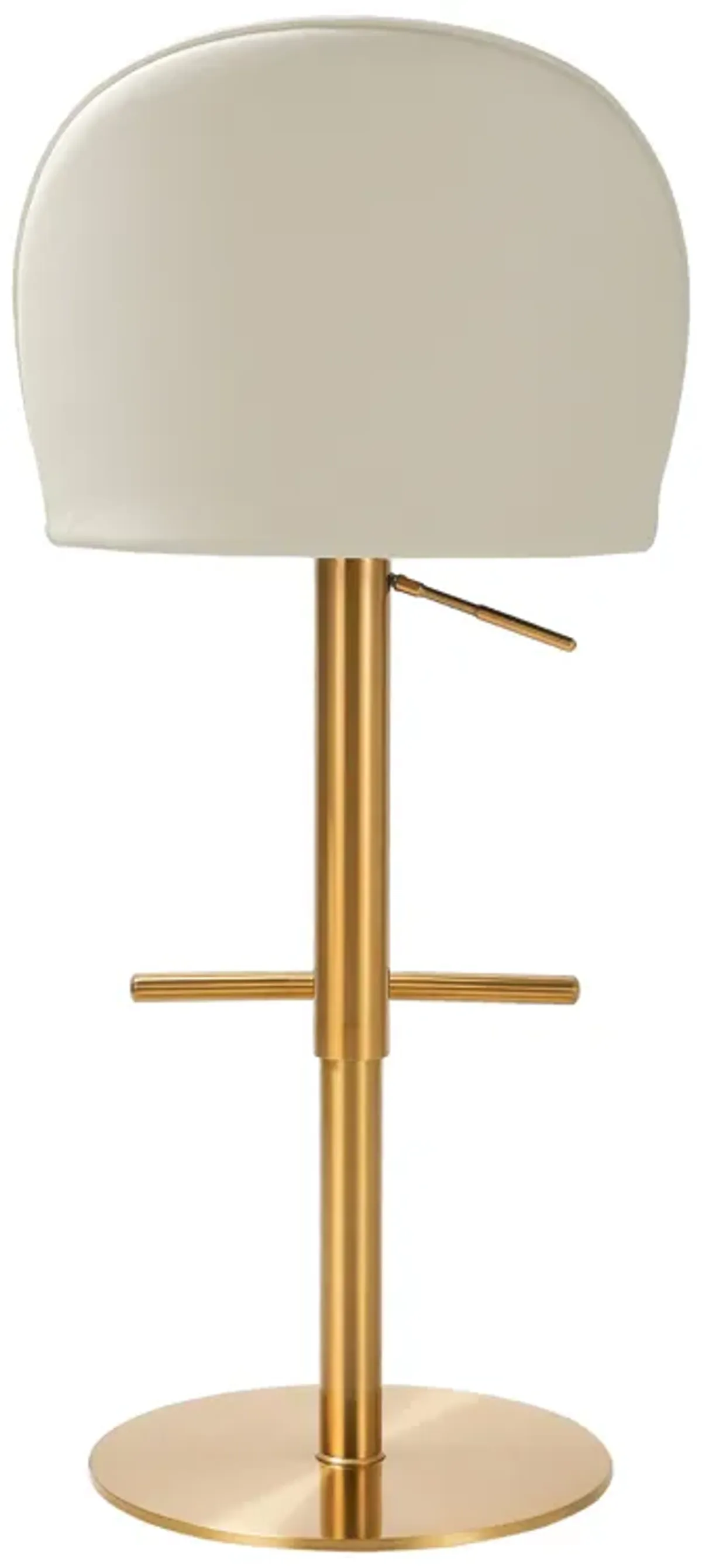 Venus Cream Performance Vegan Leather and Gold Adjustable Swivel Stool