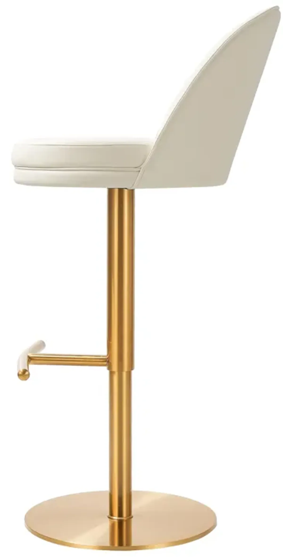 Venus Cream Performance Vegan Leather and Gold Adjustable Swivel Stool