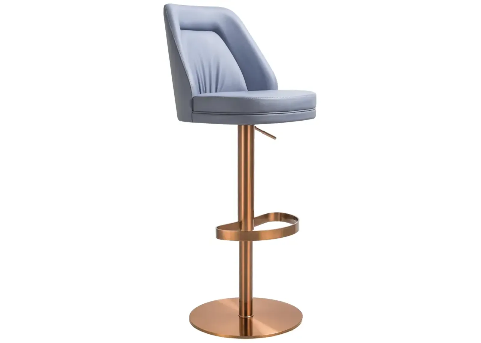 Maven Lavender Mist Performance Vegan Leather and Rose Gold Adjustable Swivel Stool