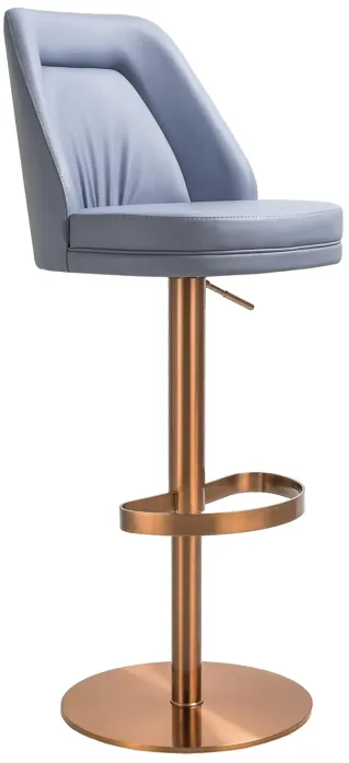 Maven Lavender Mist Performance Vegan Leather and Rose Gold Adjustable Swivel Stool