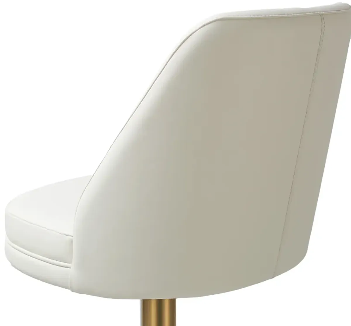 Maven Cream Performance Vegan Leather and Gold Adjustable Swivel Stool