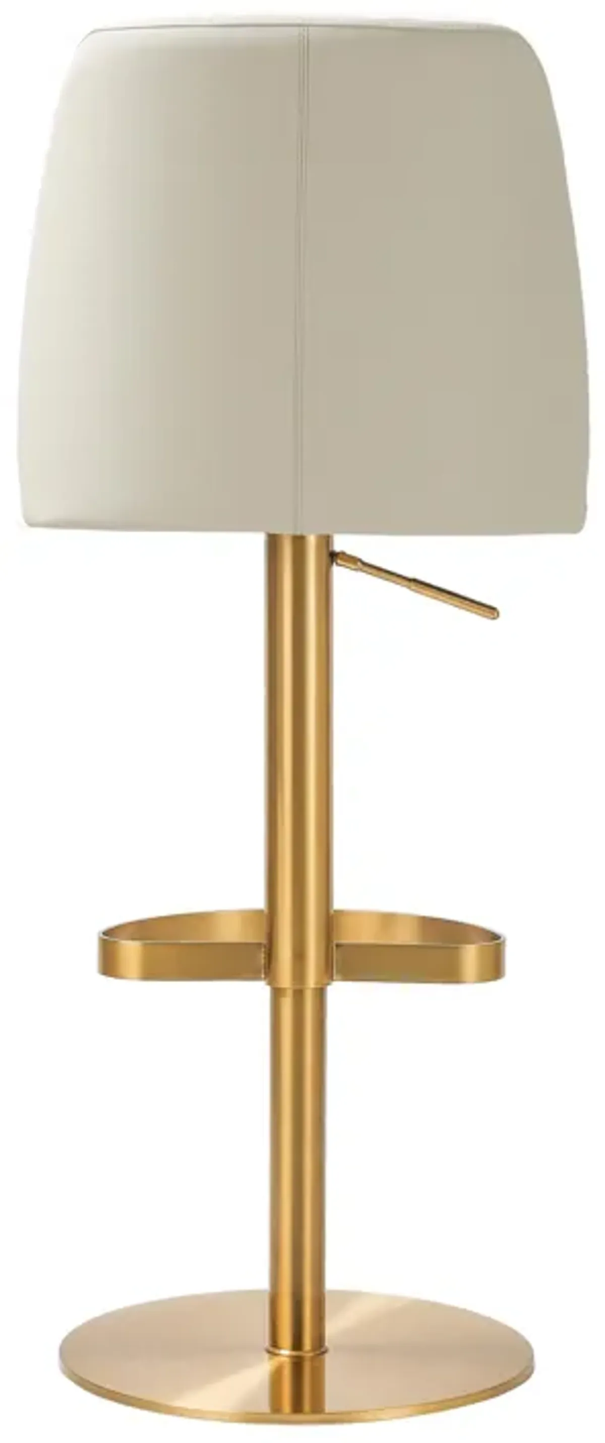 Maven Cream Performance Vegan Leather and Gold Adjustable Swivel Stool