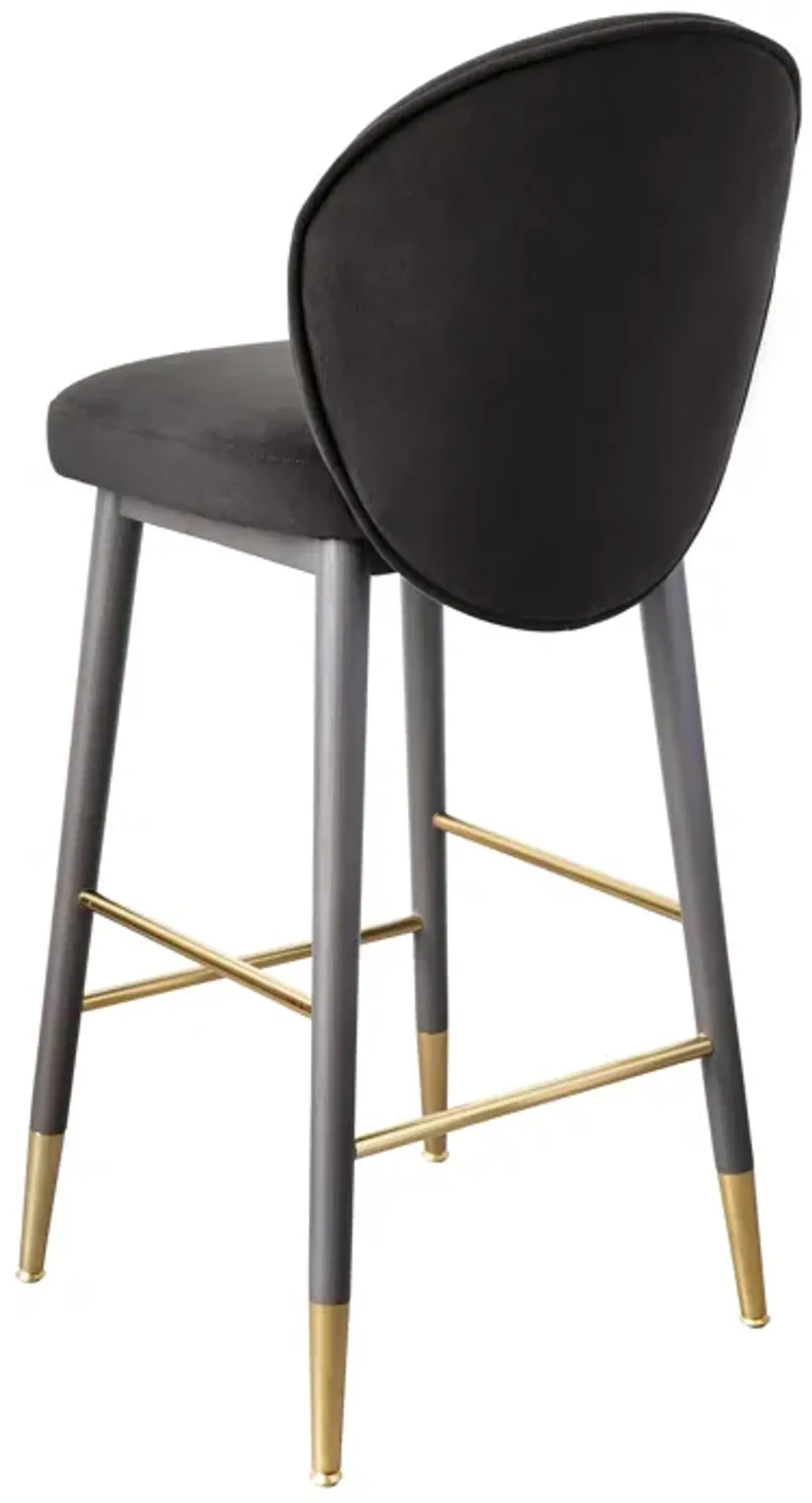 Hailey Charcoal Grey Velvet Barstool