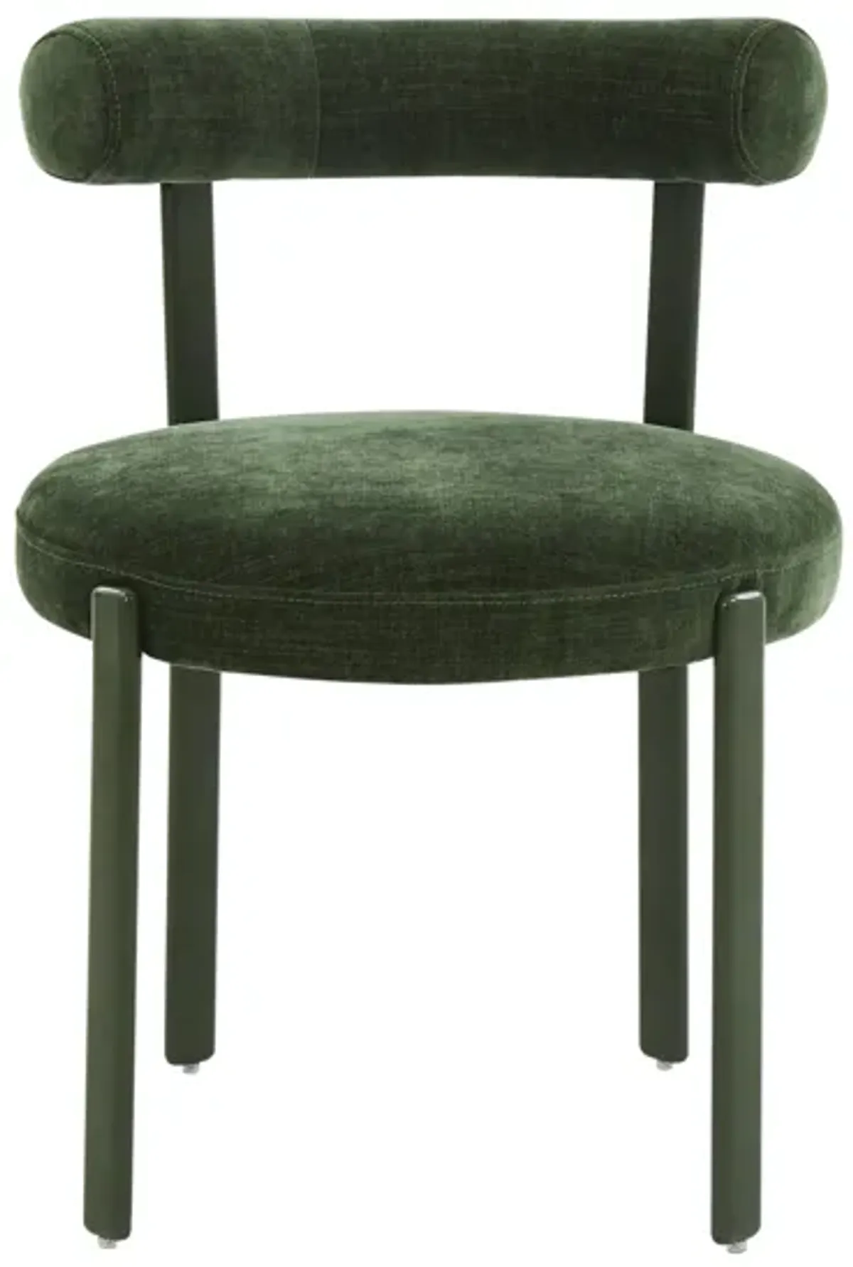 Margaret Forest Green Performance Chenille Bolster Back Dining Chair