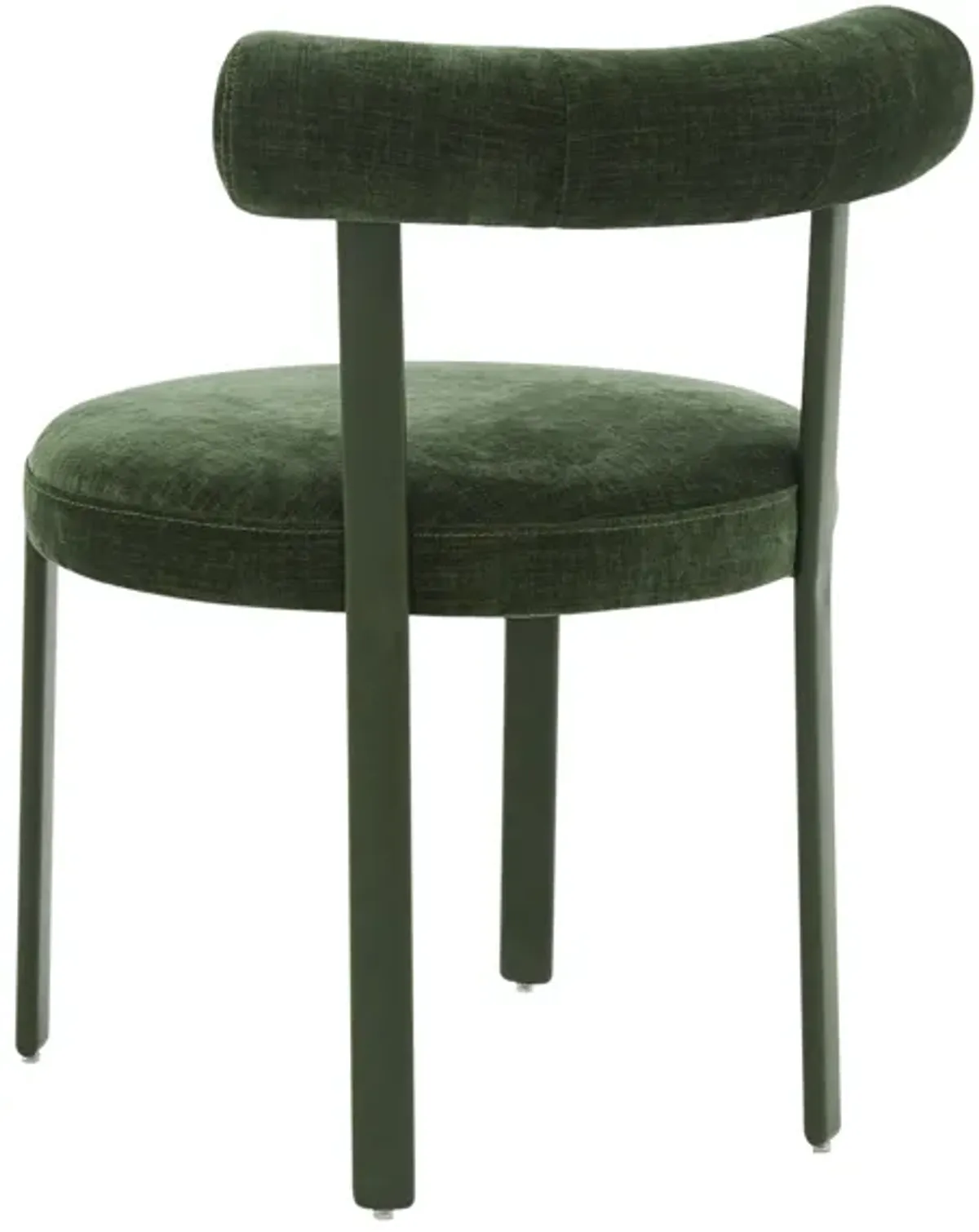 Margaret Forest Green Performance Chenille Bolster Back Dining Chair