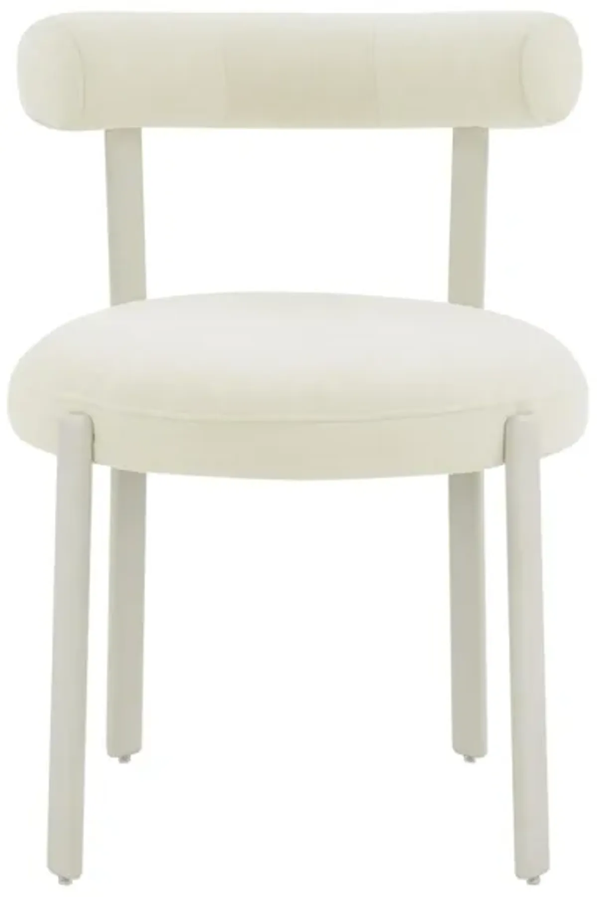 Margaret Cream Performance Chenille Bolster Back Dining Chair