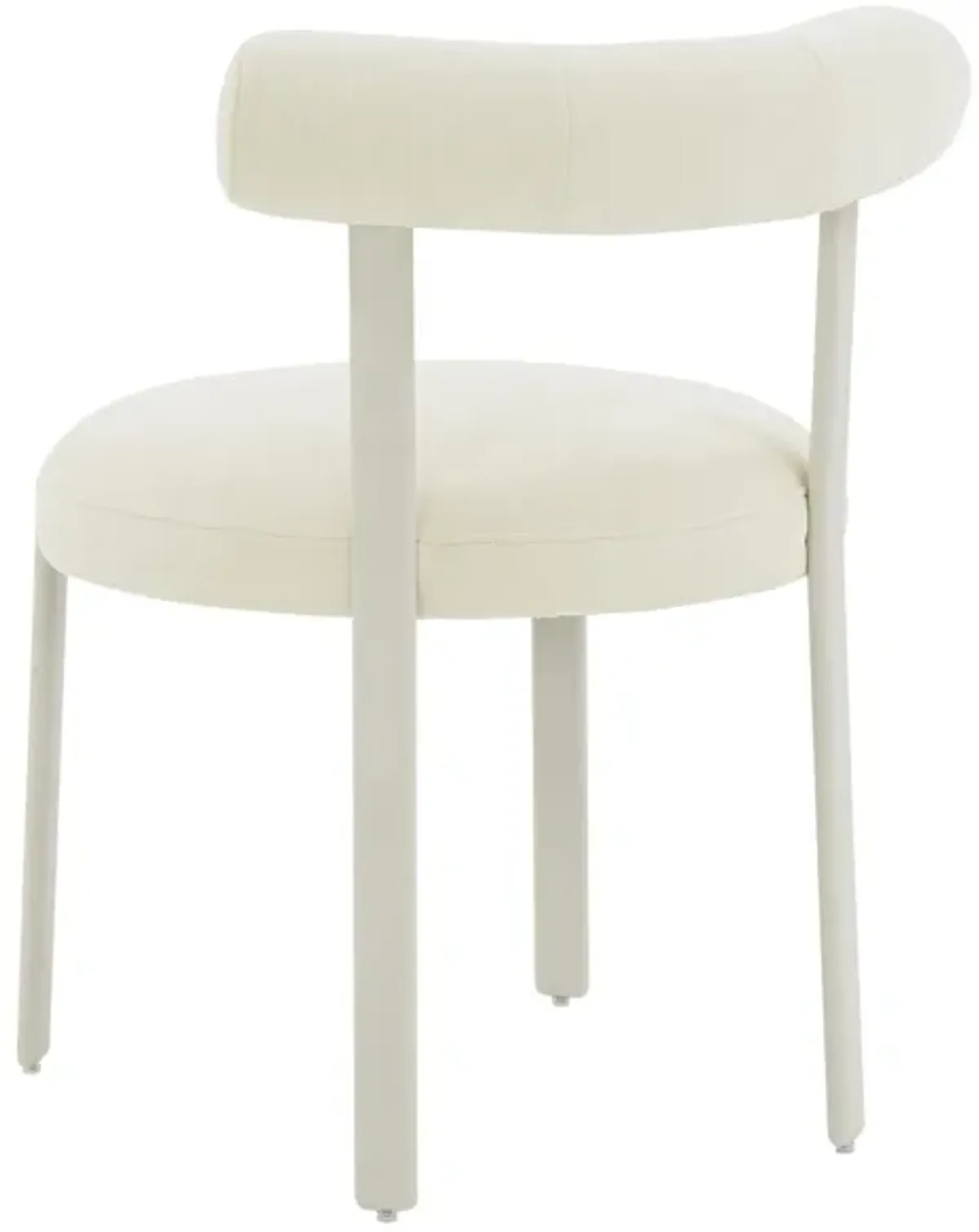 Margaret Cream Performance Chenille Bolster Back Dining Chair