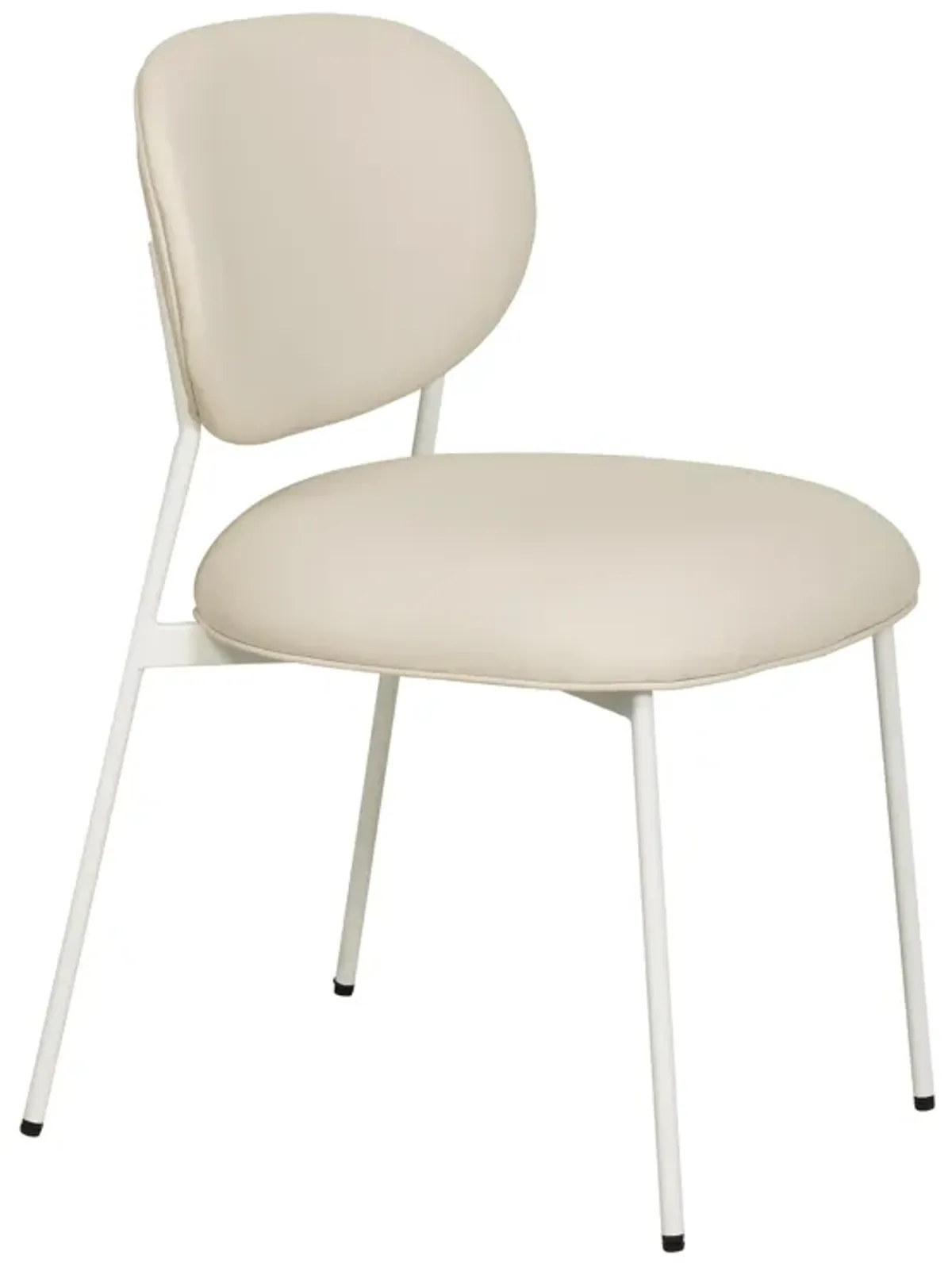 McKenzie Cream Performance Vegan Leather Stackable Dining Chair with Cream Legs - Set of 2