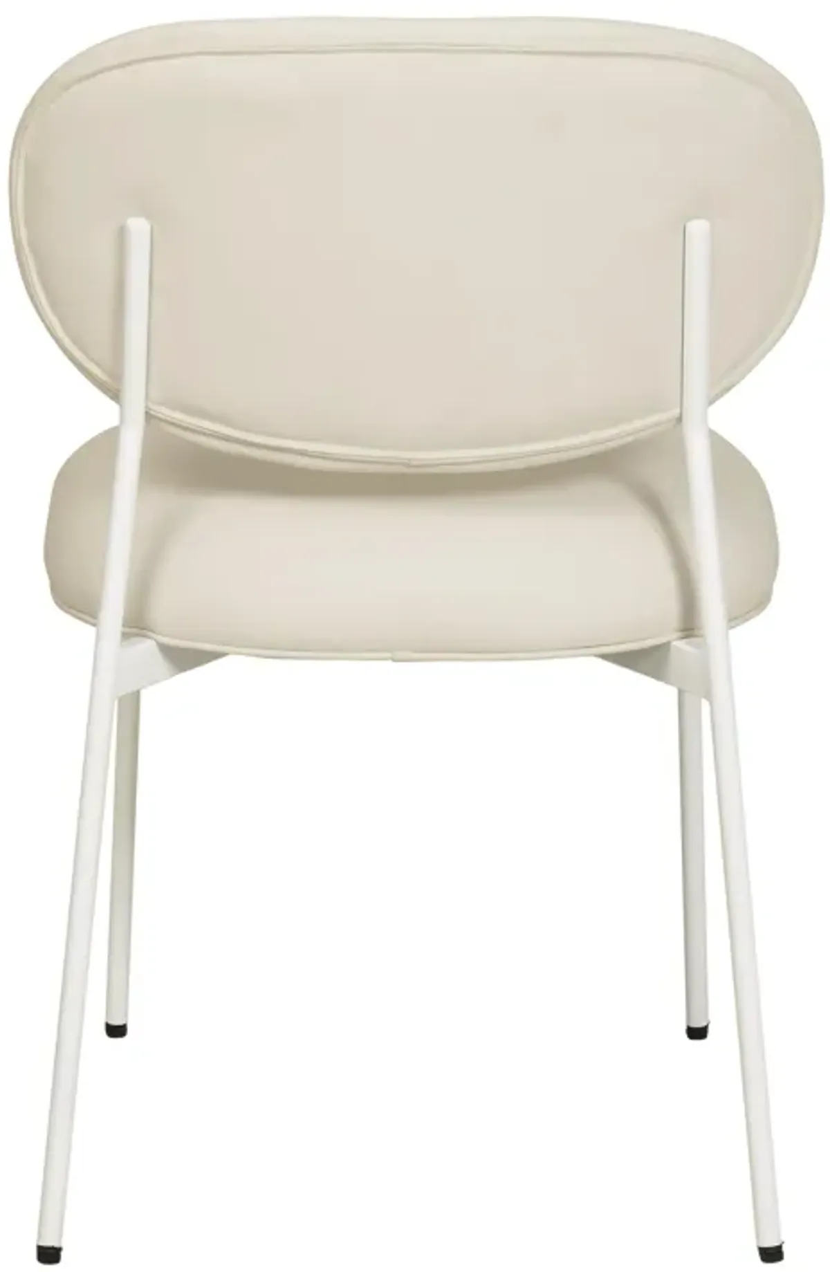 McKenzie Cream Performance Vegan Leather Stackable Dining Chair with Cream Legs - Set of 2