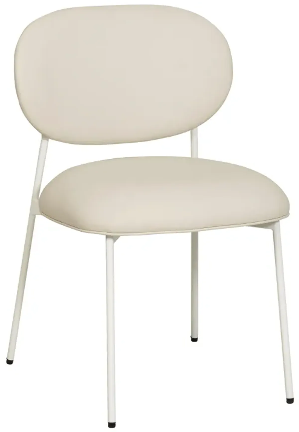 McKenzie Cream Performance Vegan Leather Stackable Dining Chair with Cream Legs - Set of 2