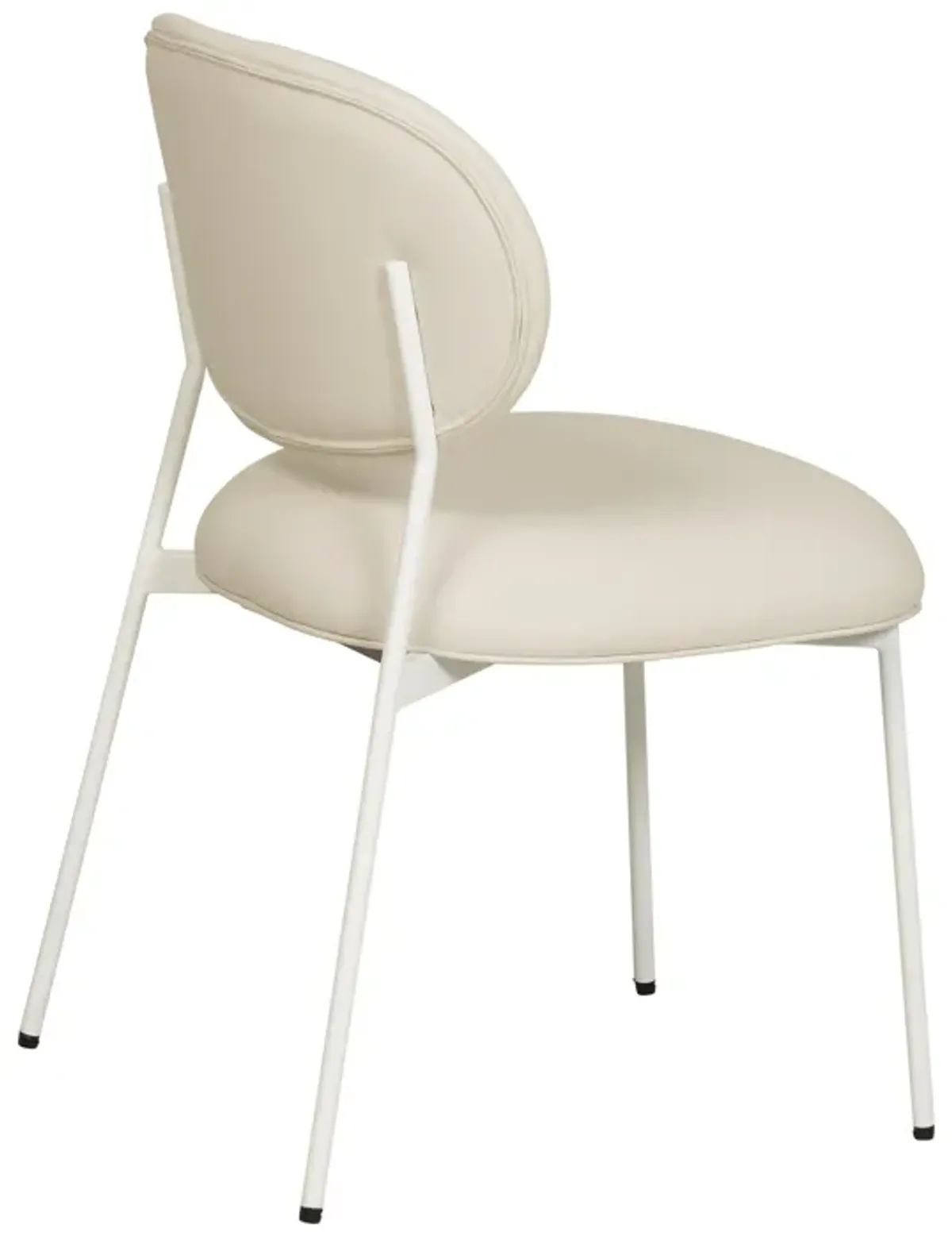 McKenzie Cream Performance Vegan Leather Stackable Dining Chair with Cream Legs - Set of 2